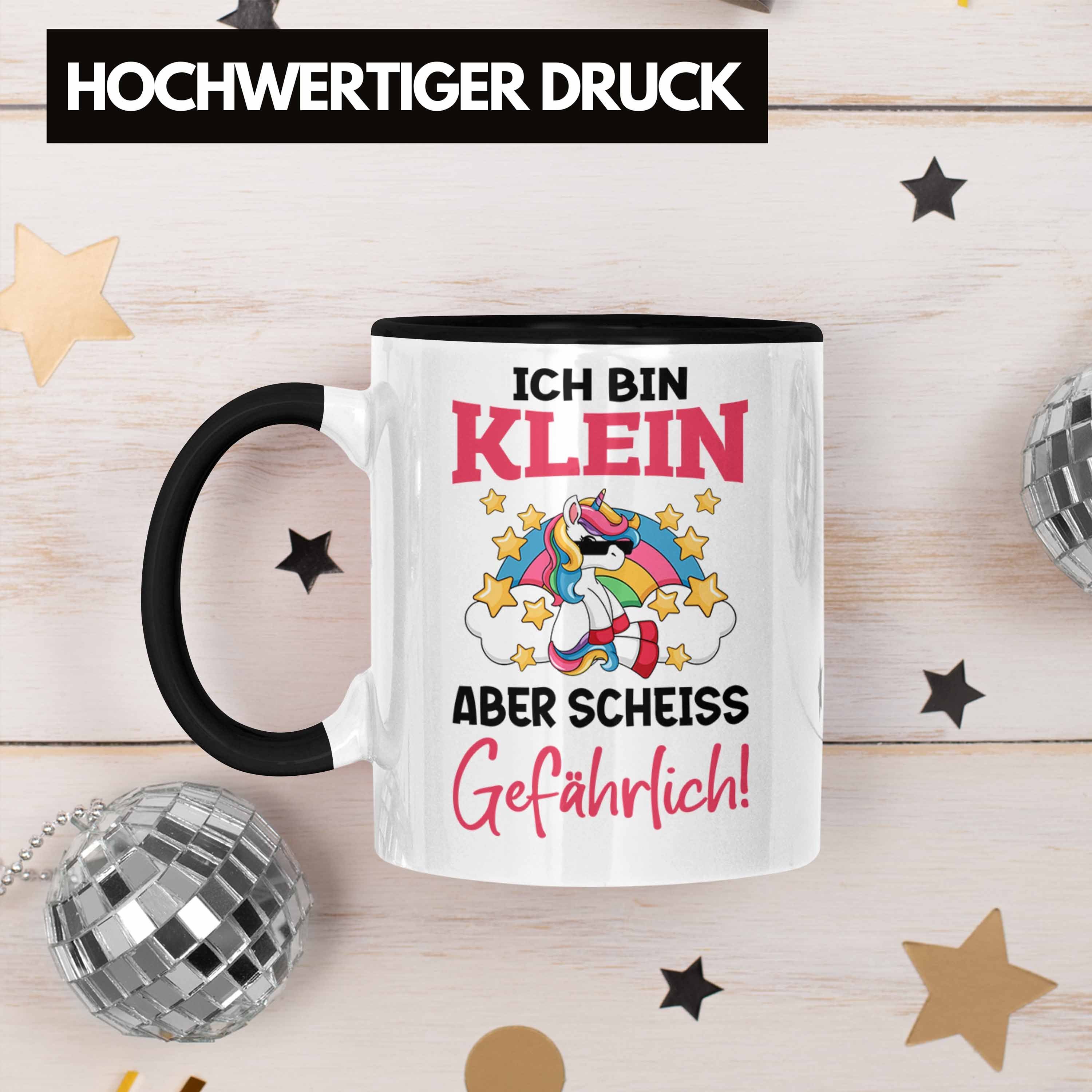 Einhornfans Frauen Trendation Schwarz - Spruch Sch Geschenkidee Tasse Lustige Tasse Aber mit Klein Sprüche Einhorn Trendation Gefährlich