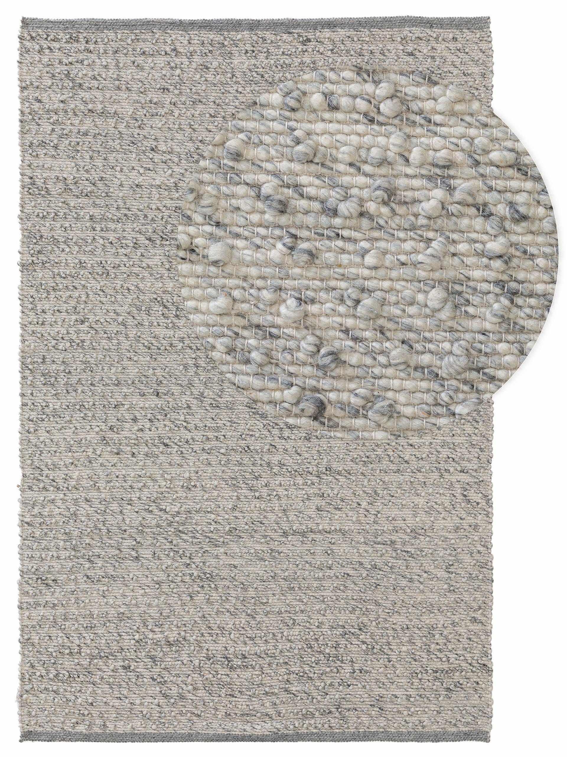 Wollteppich Lana, benuta, rechteckig, Höhe: 5 mm, Wolle, handgewebt, Uni, Hygge & Cozy, Wohnzimmer
