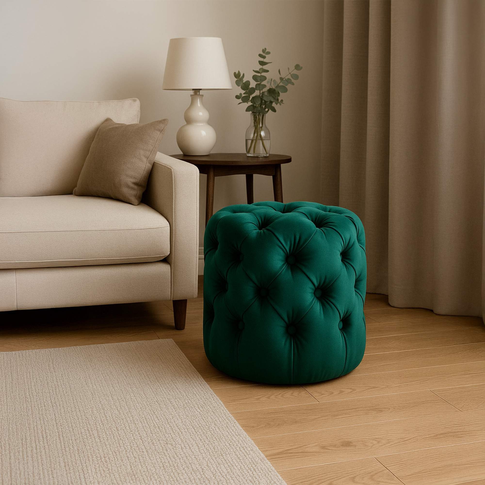 CLP Sitzhocker Drancy Samt, gepolstert mit günstig online kaufen