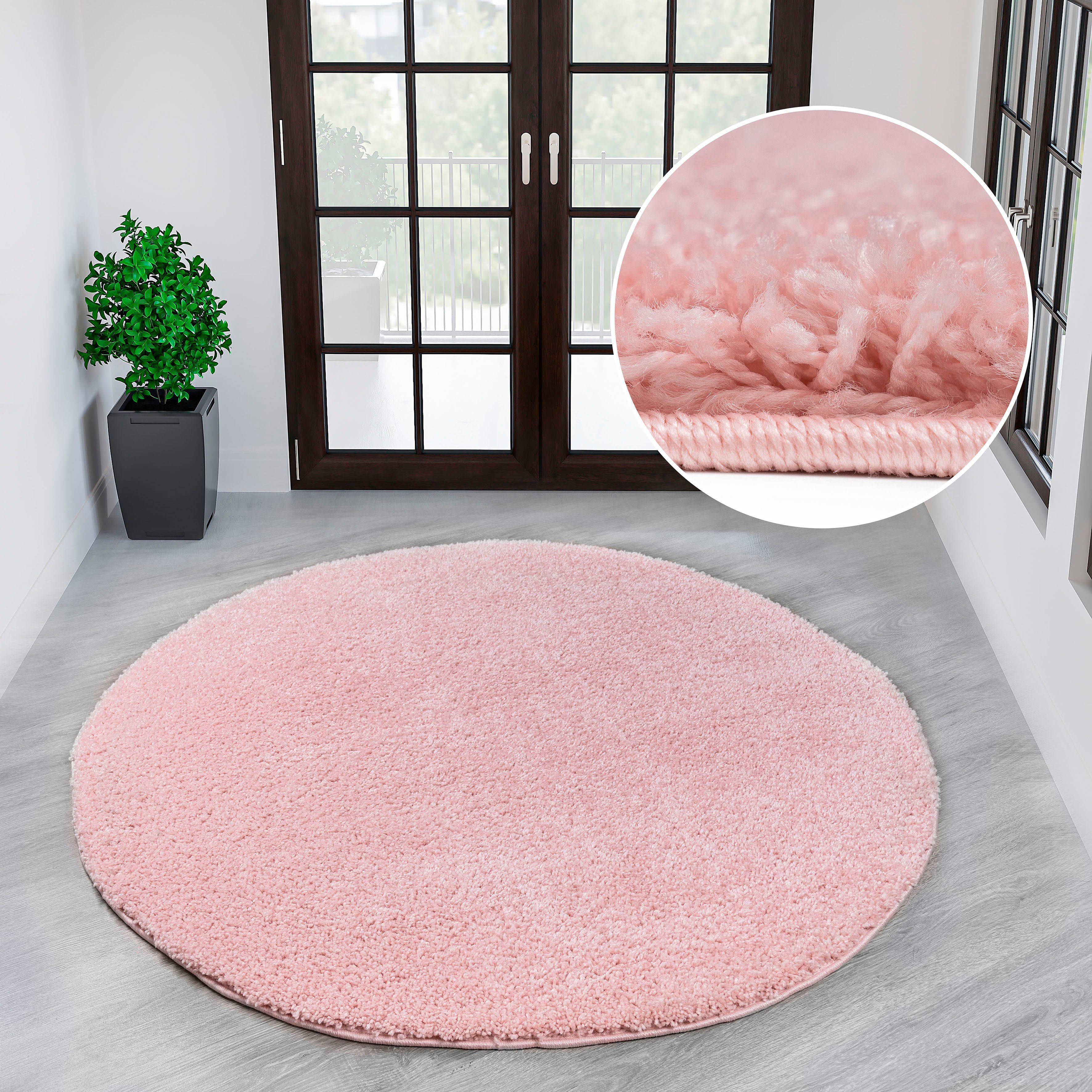 OTTO home Hochflor-Teppich Viva Shaggy, in Standard- und Premium-Qualität, 30 mm oder 45 mm Höhe, rund, Uni Farben, einfarbig, weich, kuschelig, Läufer, Kundenliebling