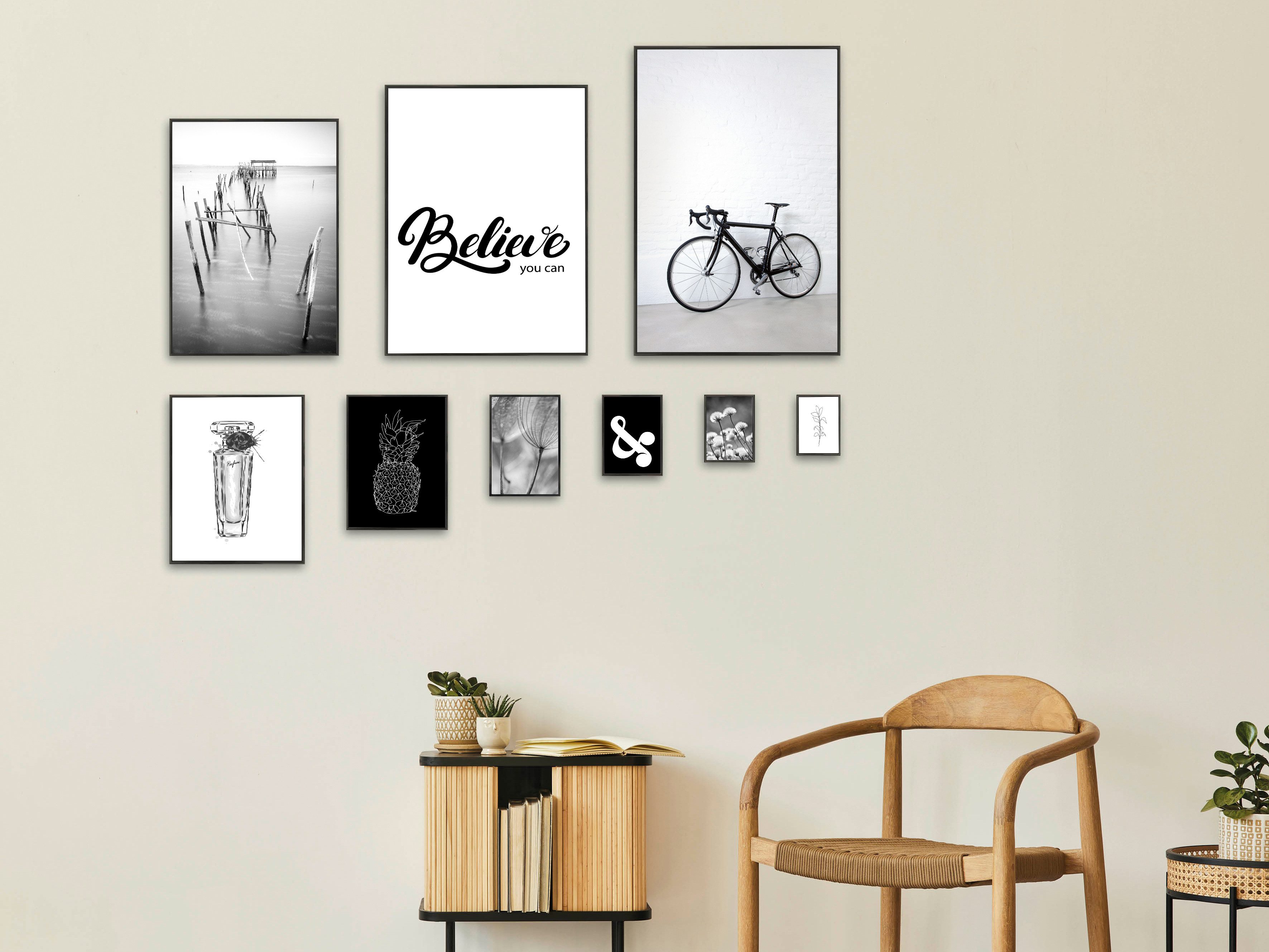 Wackadoo Living Bilderrahmen-Set Bilderrahmen mit Glasscheibe günstig online kaufen