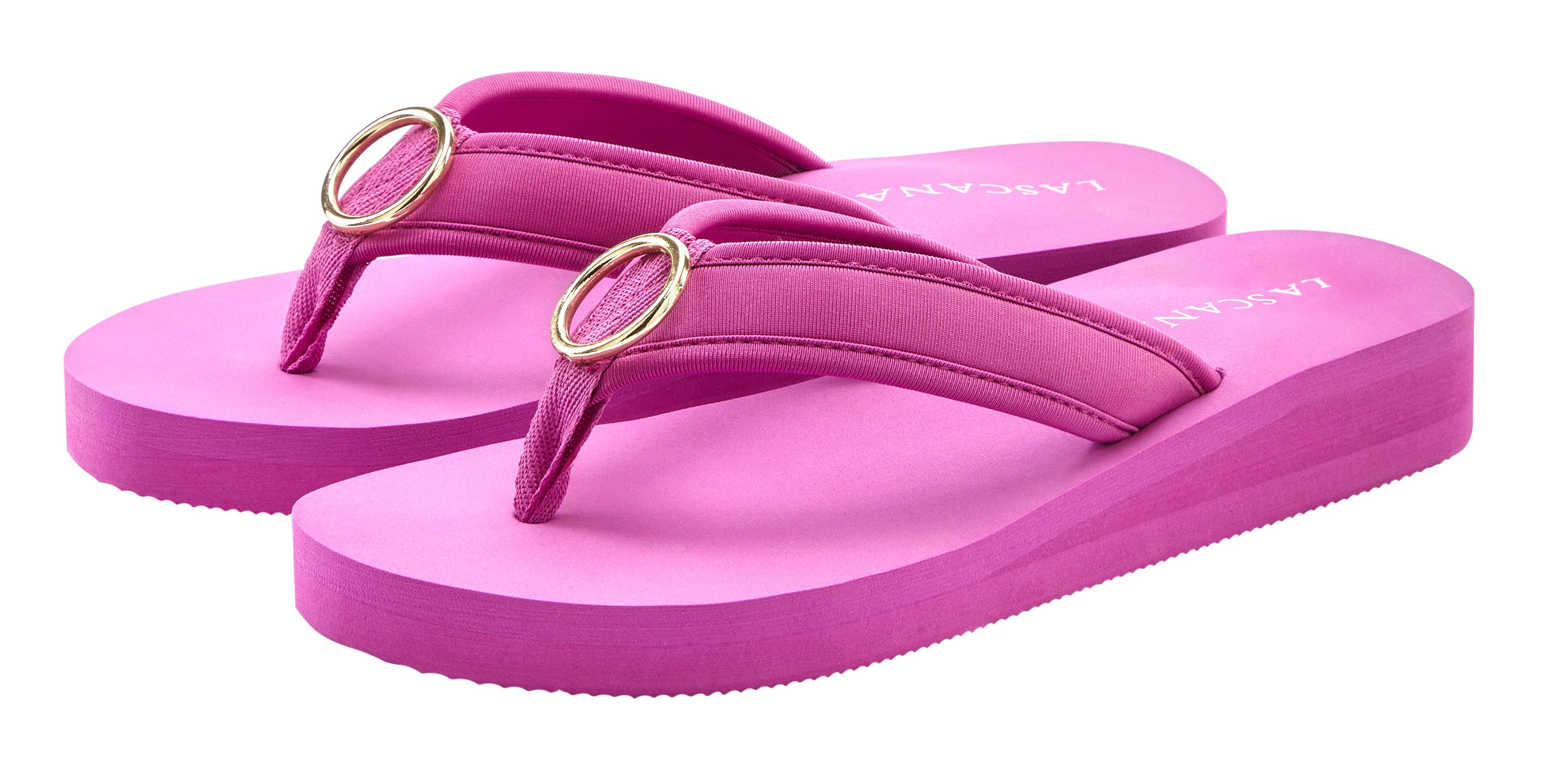 LASCANA Sandale, Pantolette, Badezehentrenner Zehentrenner, Badeschuh mit R günstig online kaufen