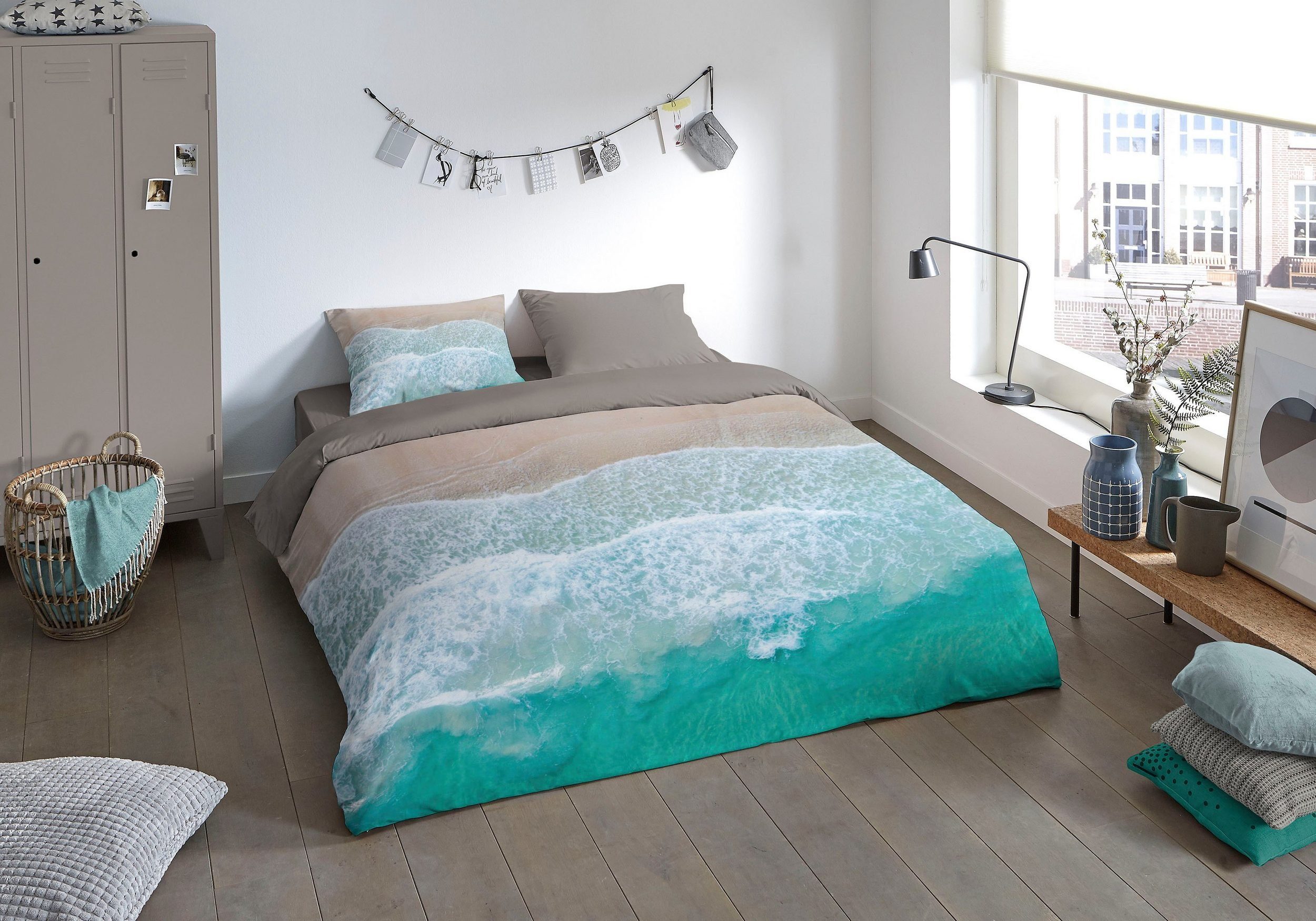 PURE luxury collection Wendebettwäsche Holiday Постельное белье-Set Bettbezug & Kissenbezüge, Renforcé, 2 teilig, mit Meeresmotiv