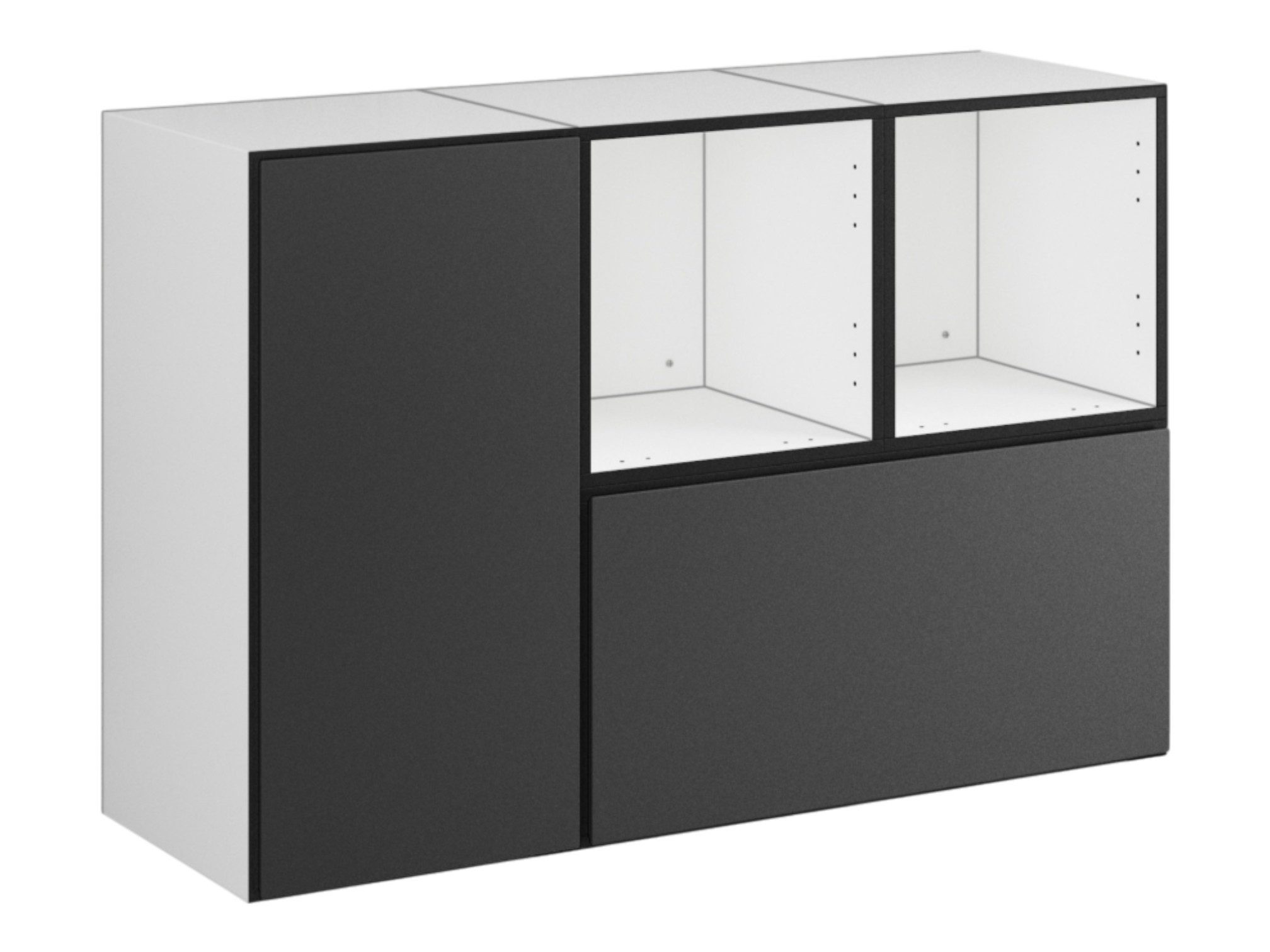 moebel-dich-auf Sideboard VARIANTO 6 (Set 3 tlg., Kommode, 1 Schrank mit Klappe, 1 Schrank mit Tür, 2 Regale), Soft-Close