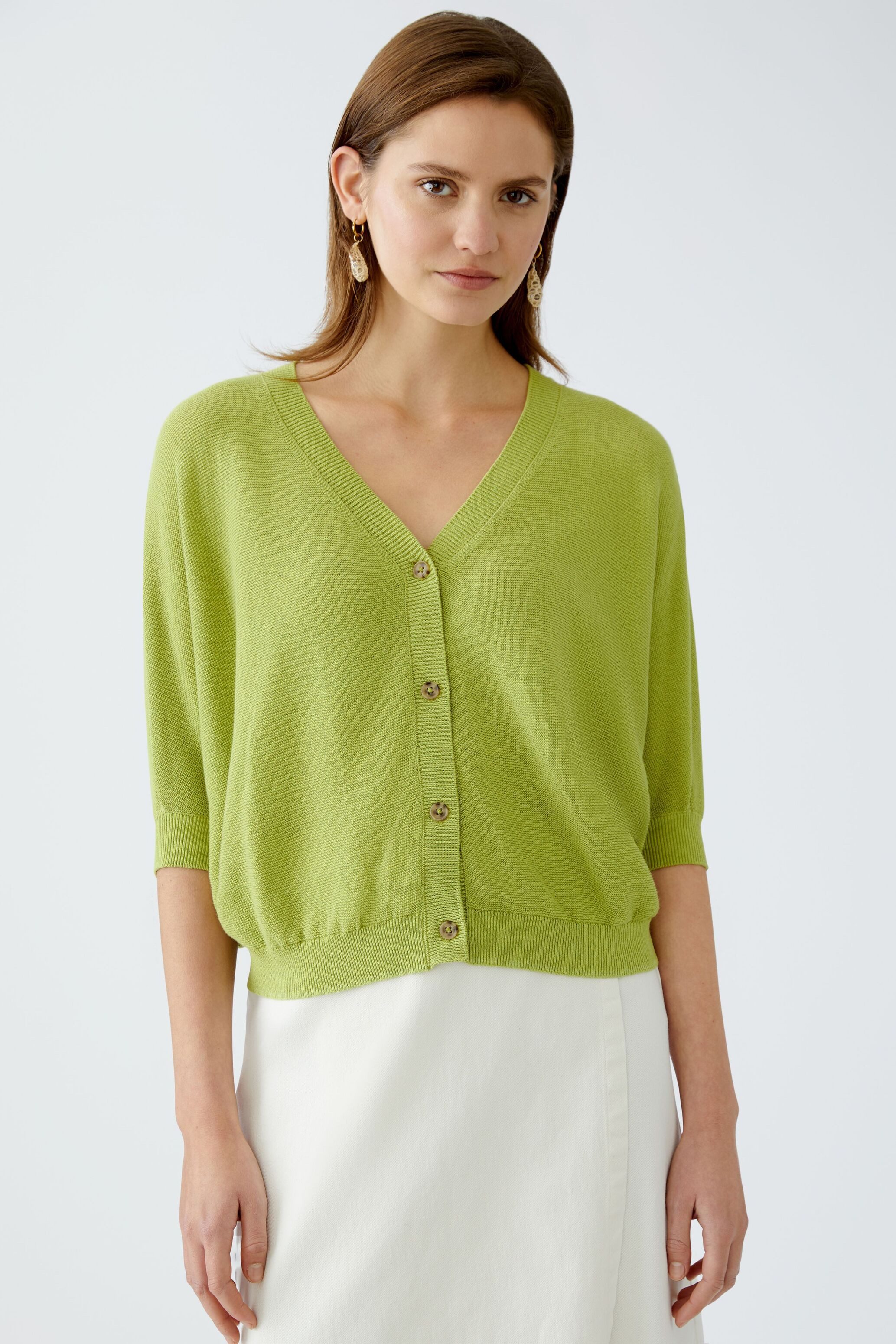 Oui Strickjacke Strickjacke reine Baumwolle günstig online kaufen
