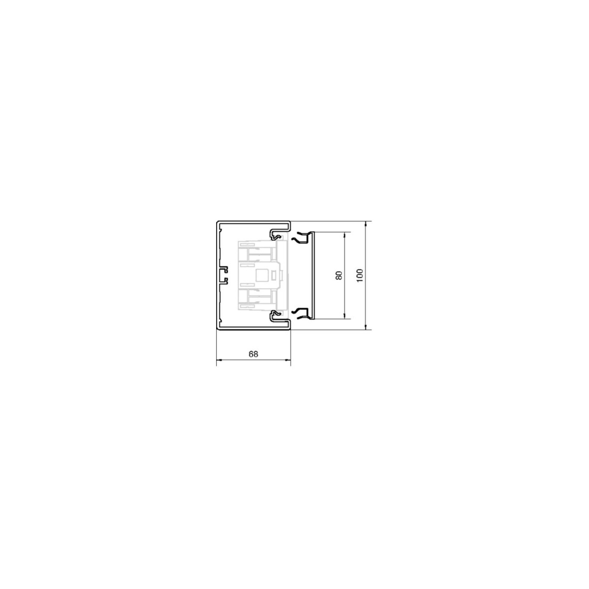 Hager Kabelführung Tehalit Brüstungskanal-Unterteil 65x100mm OT 80mm lgr BR6510017035 2 S