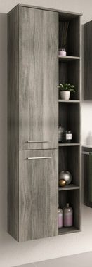 xonox.home Hochschrank York (Badschrank breit in grau Rauchsilber, 50 x 174 cm) viel Stauraum