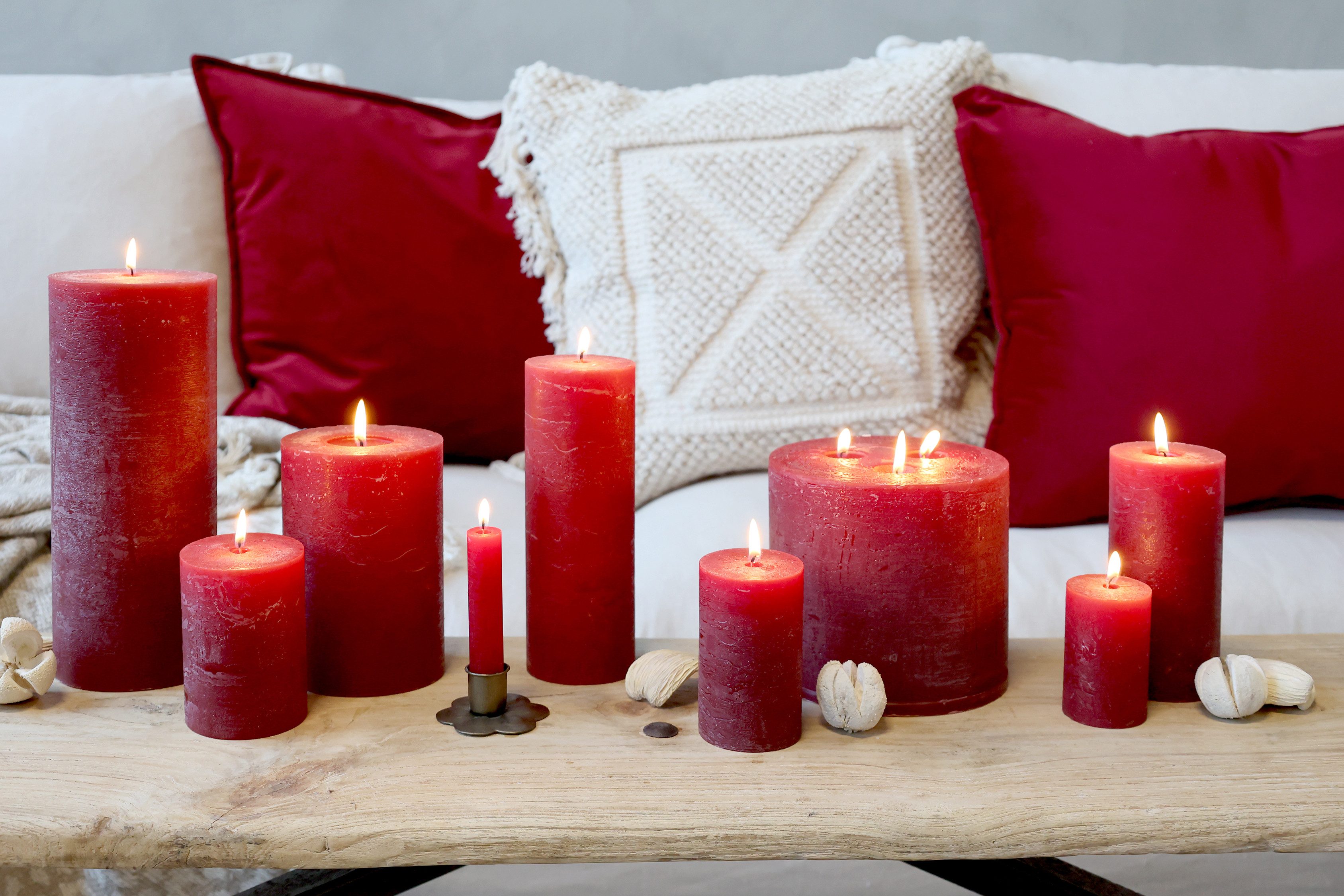 Chic Antique Rustic-Kerze Stumpenkerze Rustikale Kerze Macon Paraffin Dark günstig online kaufen