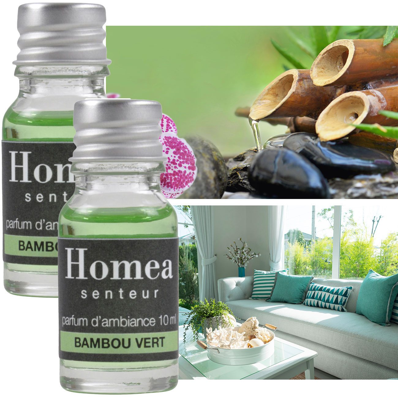 Homea Duftöl Bambus Grün (10ml) - Frischer Raumduft für Ihr Zuhause (2-St), Auch für Potpourri oder Aromabrenner geeignet