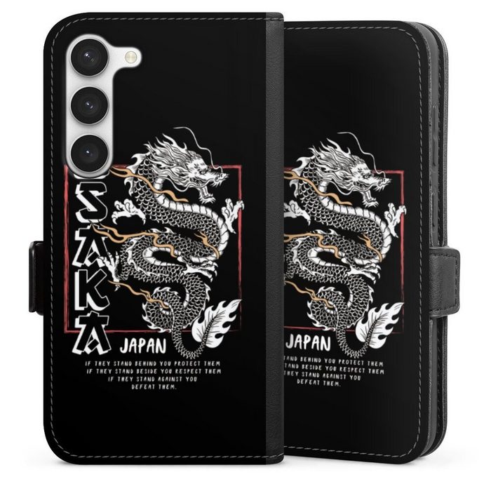 DeinDesign Handyhülle Japan Drache Meer Osaka Dragon Samsung Galaxy S23 Hülle Handy Flip Case Wallet Cover