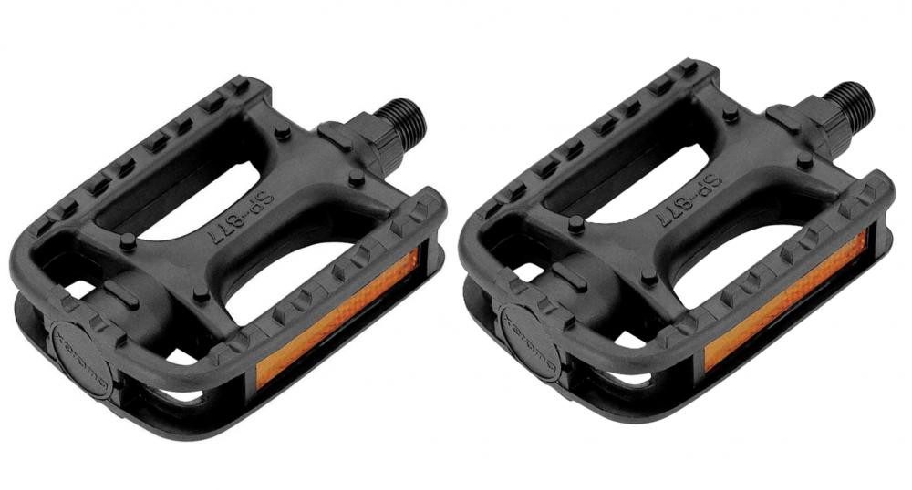 LONGUS Plattformpedale Longus Pedal SP-877 schwarz - robustes Aluminium-Pedal mit rutschfeste