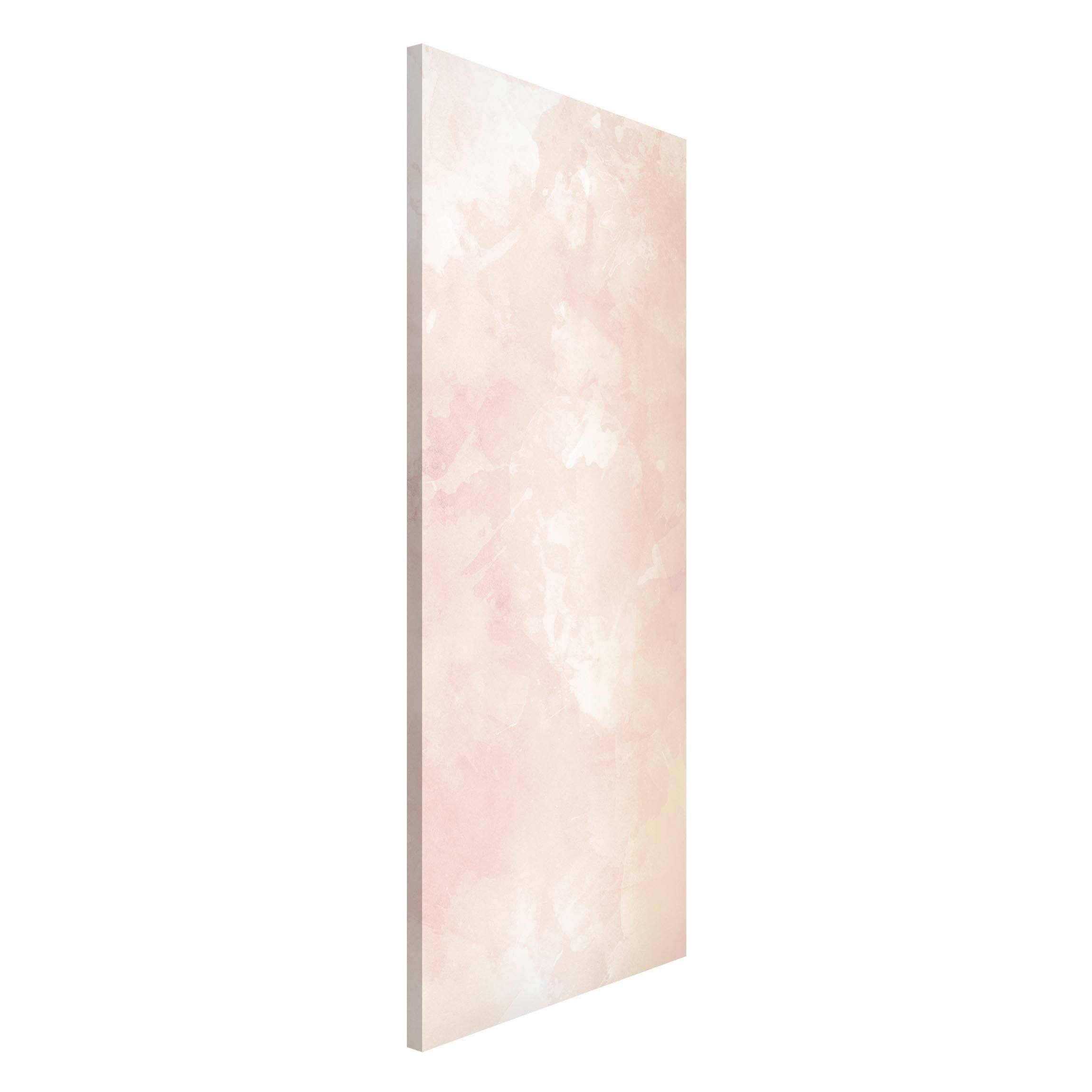 Bilderdepot24 Magnettafel Küche rosa Aquarellstruktur Cremefarbene Sanddüne, (1-tlg., Magnetboard Pinnwand für die Wand - metallische Tafel für Magnete), Magnetwand groß mit Motiv Büro Memoboard magnetisch Hochformat