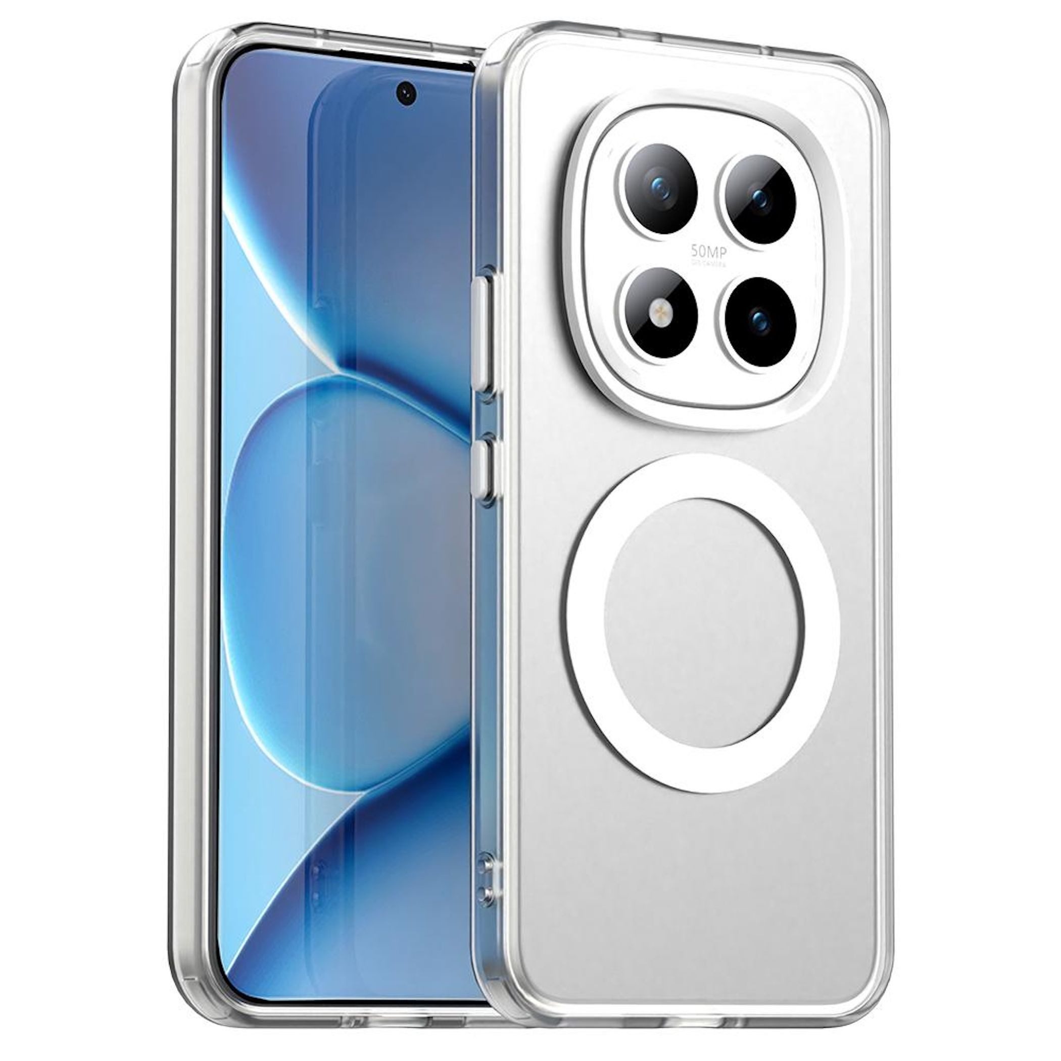 Wigento Handyhülle Für Xiaomi Redmi Note 15 Pro Plus 5G Candy Design Magsafe Hülle Weiß, Magsafe Funktion, Stoßschutz, präzise Aussparungen