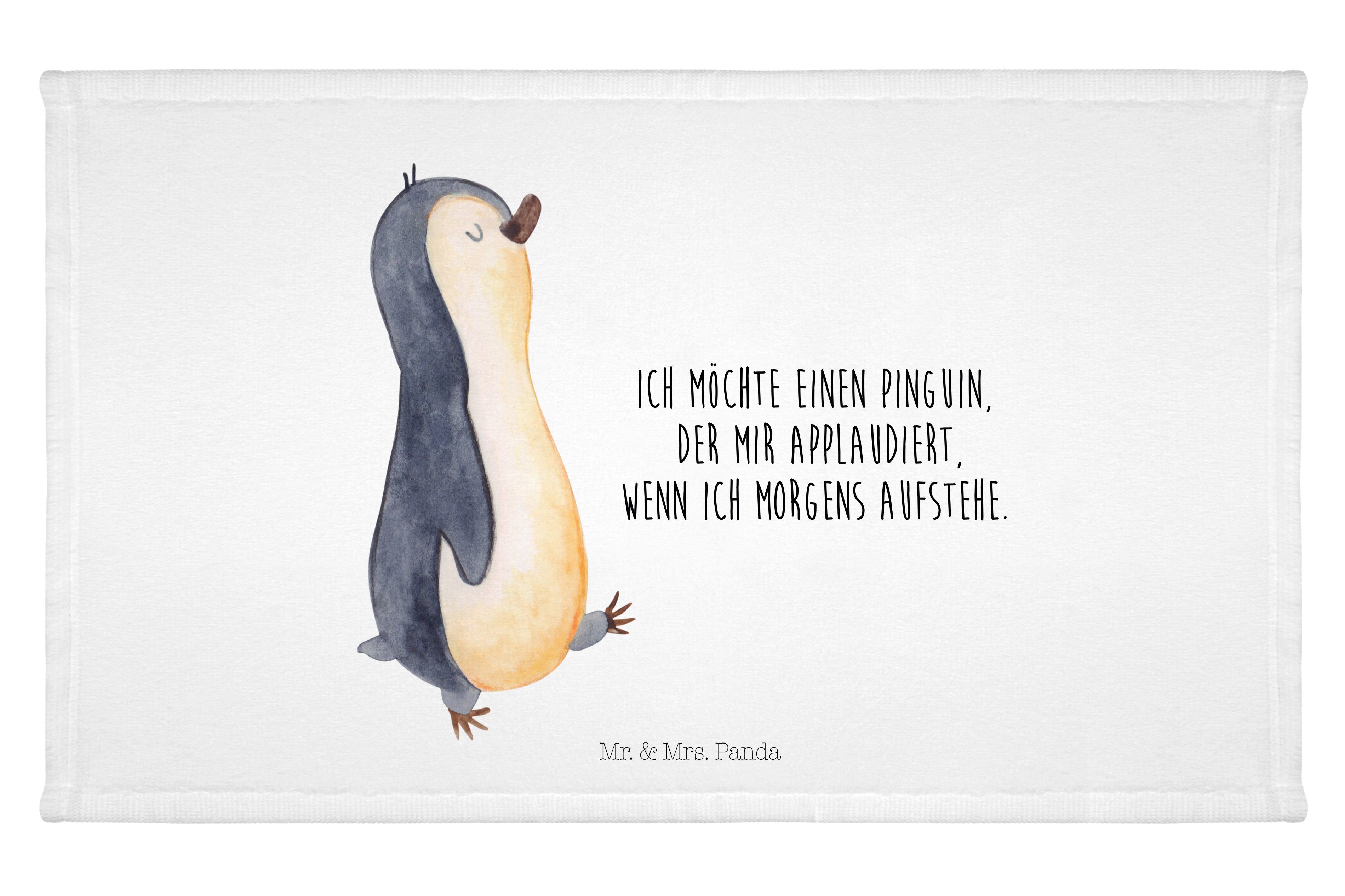 spazieren, Pinguin Mr. Mrs. Panda - - Weiß Fam, Geschenk, & marschierend (1-St) Frühaufsteher, Handtuch