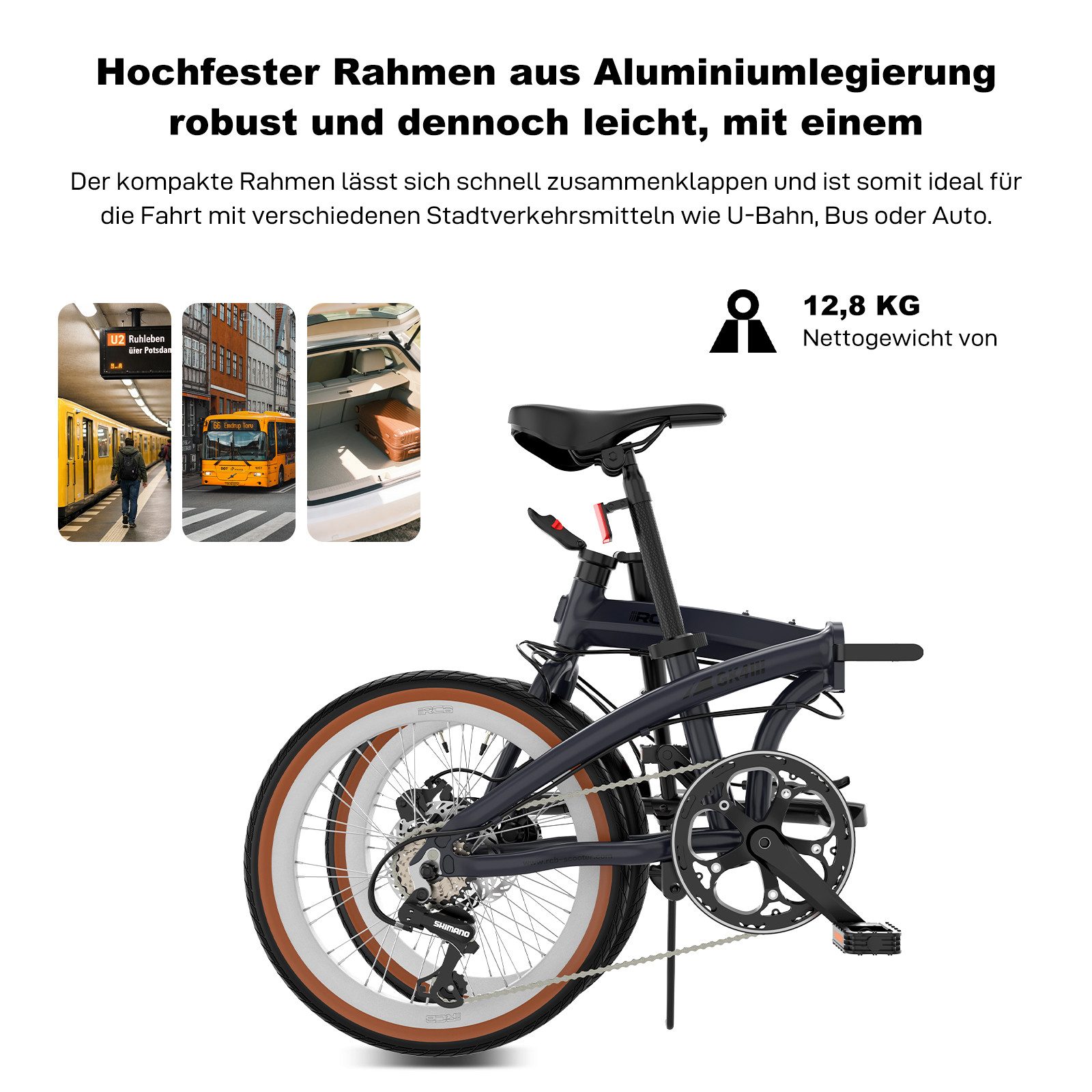 RCB Faltrad GK4 doppelt faltbares Fahrrad,20Zoll Klapprad für Damen&Herren,Pendler, 7 Gang, ideal für Pendler (Damen & Herren)