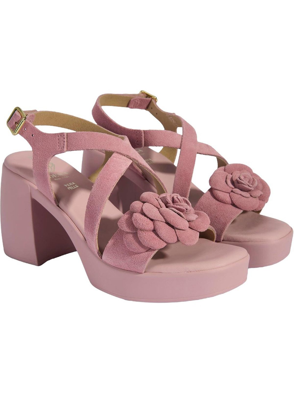 Desa Damen-Sandalen – Obermaterial aus Wildleder, Lederfutter, Plateau Slipper
