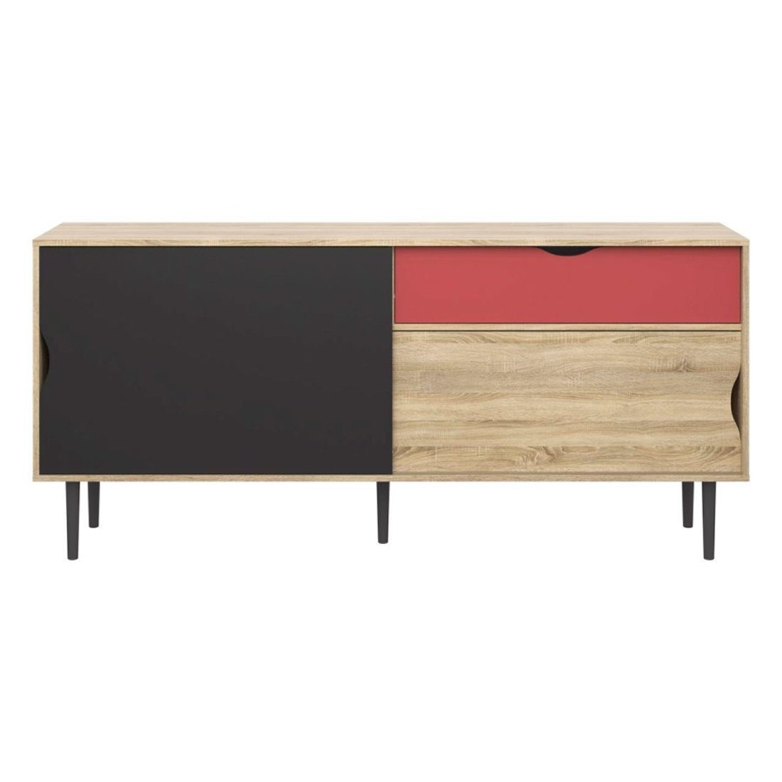 ebuy24 Sideboard »Una Sideboard Eiche Struktur, koksgrau ...