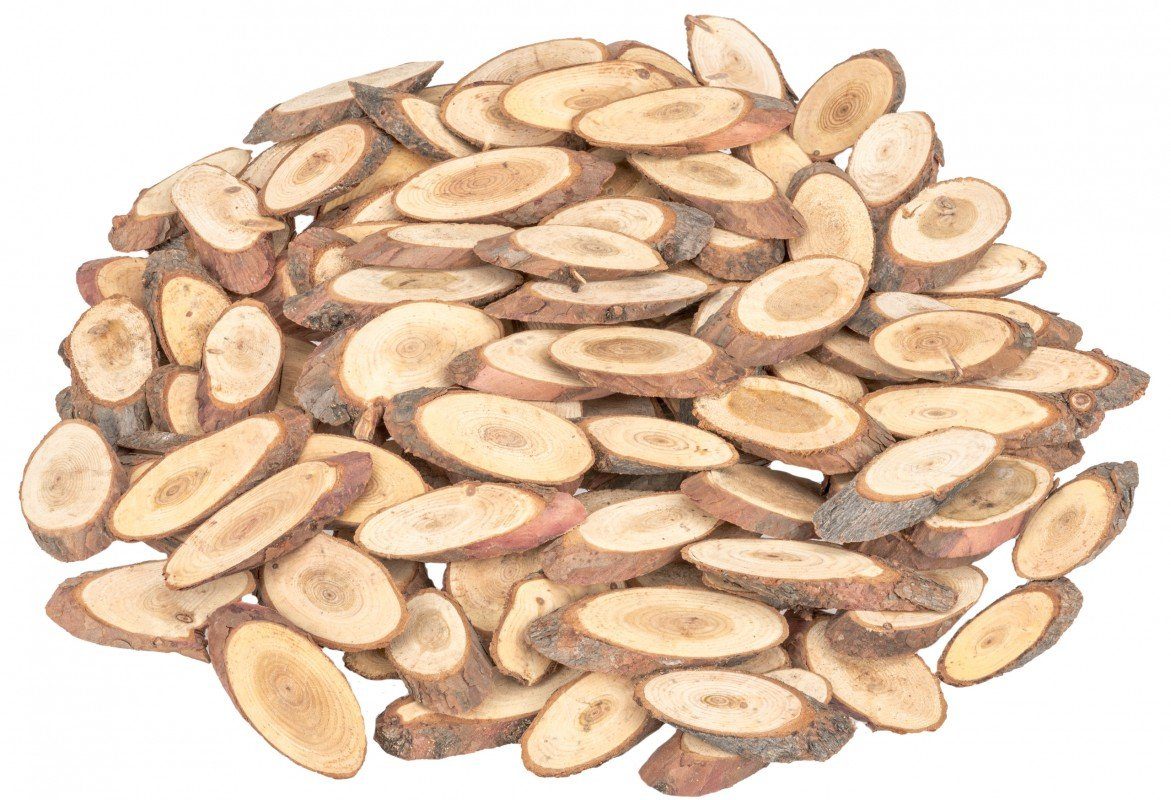 NaDeco Bastelnaturmaterial Holzscheiben oval 5-7cm 0,5kg
