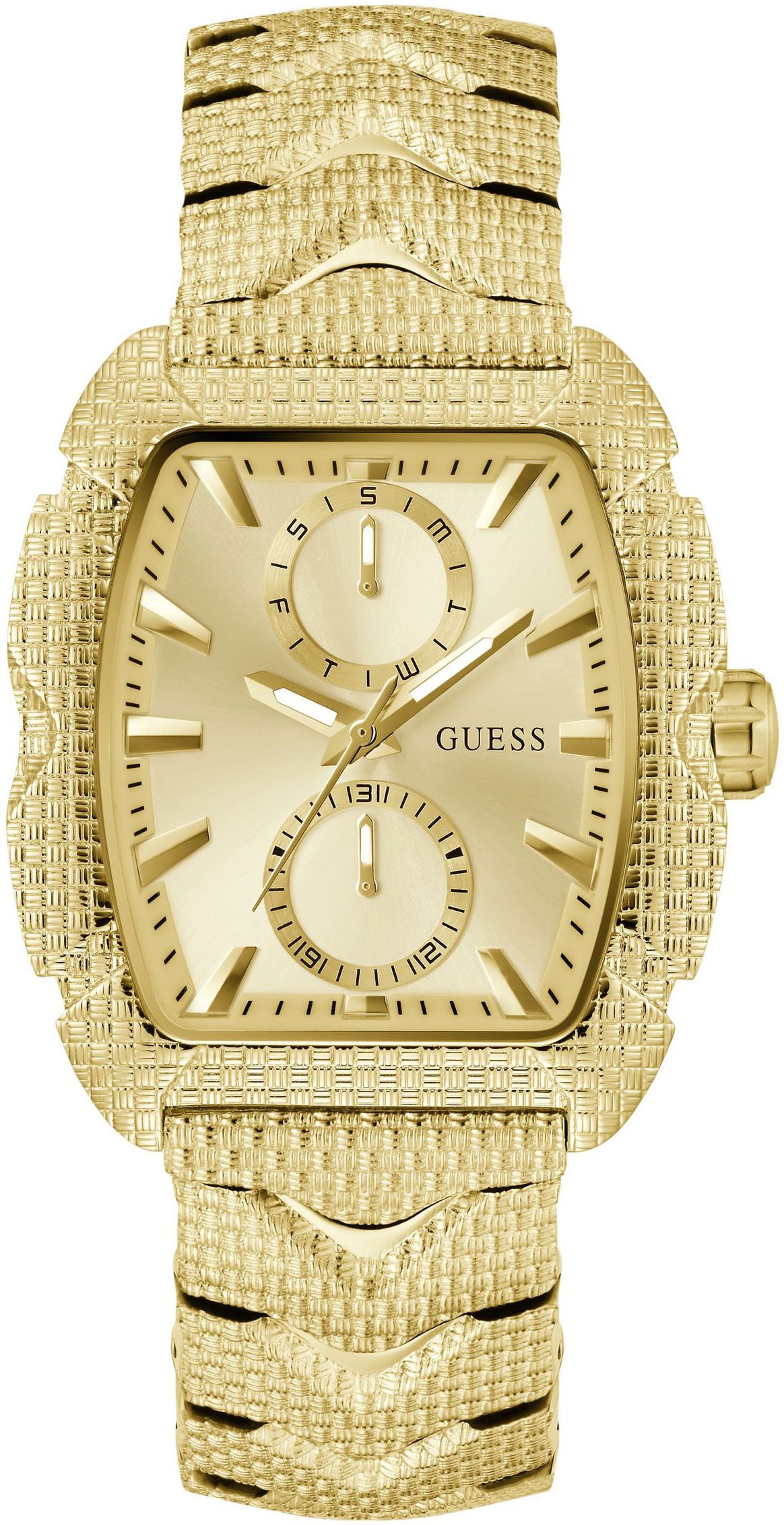 Guess Multifunktionsuhr NILE GW0885G1, Quarzuhr, Armbanduhr, Herrenuhr, Datum, Wochentag, Edelstahlarmband