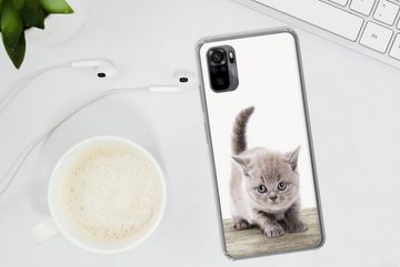MuchoWow Handyhülle Kätzchen - Katze - Haustiere - Jungen - Kinder - Mädchen, Phone Case, Handyhülle Xiaomi Redmi Note 10, Silikon, Schutzhülle