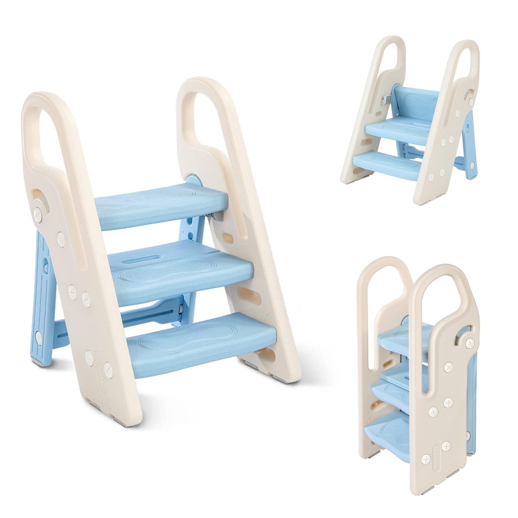 OUNUO Baby-Toilettensitz Baby-Toilettensitz klappbarer Hocker 3 günstig online kaufen