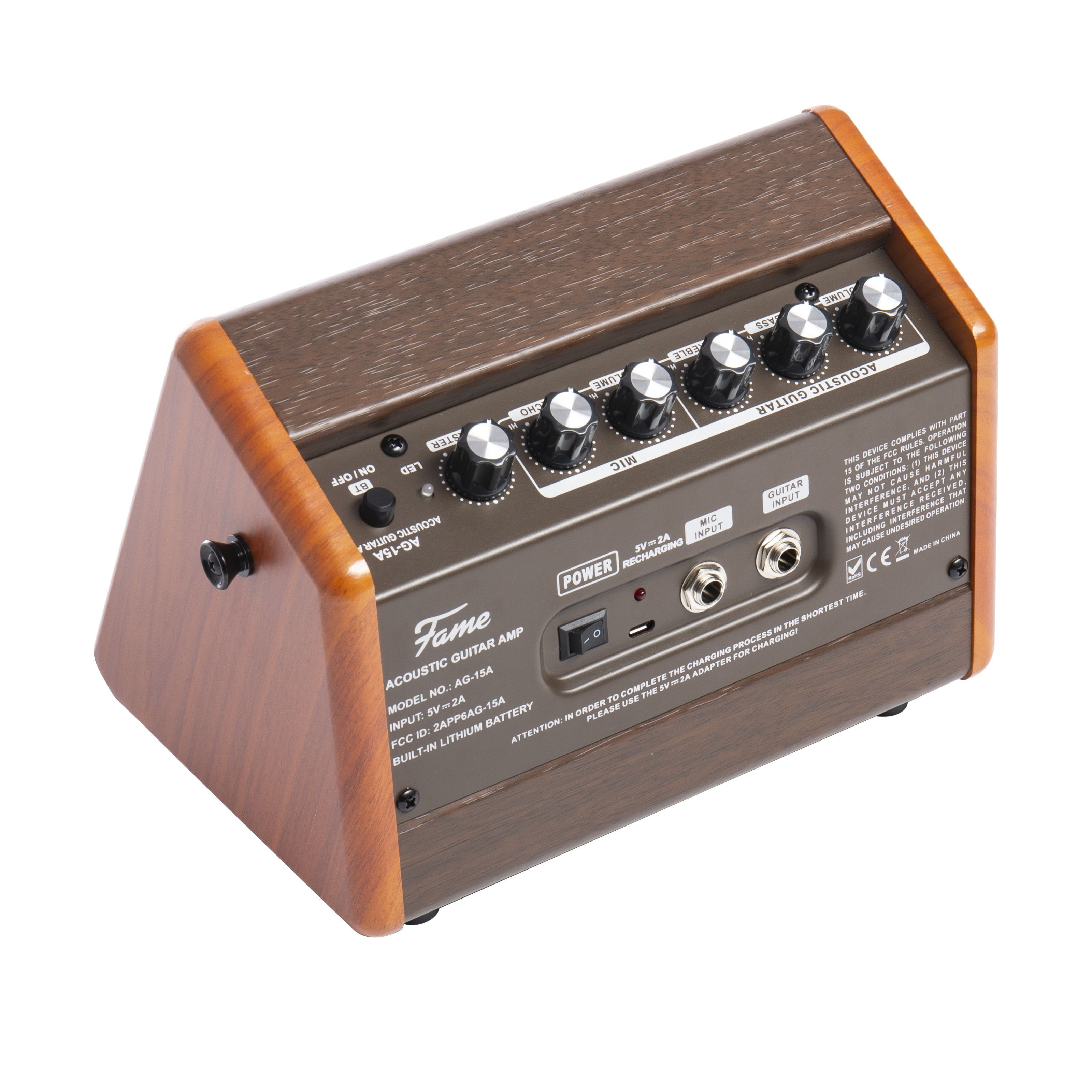 FAME Verstärker (Akustikgitarren Verstärker, Akkubetrieben, Bluetooth-Schnittstelle)