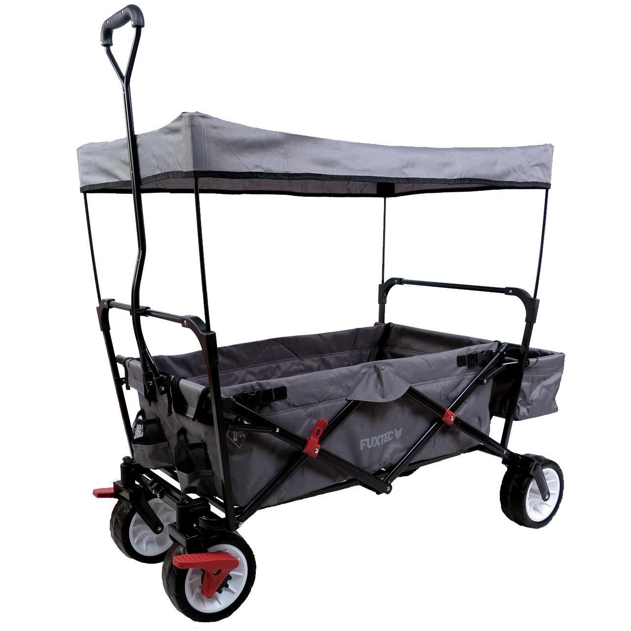 FUXTEC Bollerwagen FX-CT350, inkl. Sonnen-/Regendach, 75 kg Belastbarkeit, faltbar, kippsicher