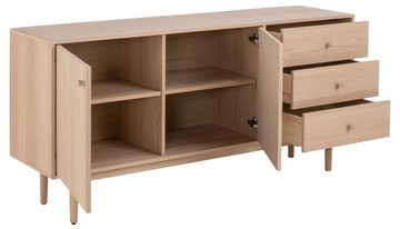 ACTONA GROUP Anrichte Aston, Sideboard, Eiche/furnier, 2 Türen, 2 Böden, 3 Schubladen, 160 cm