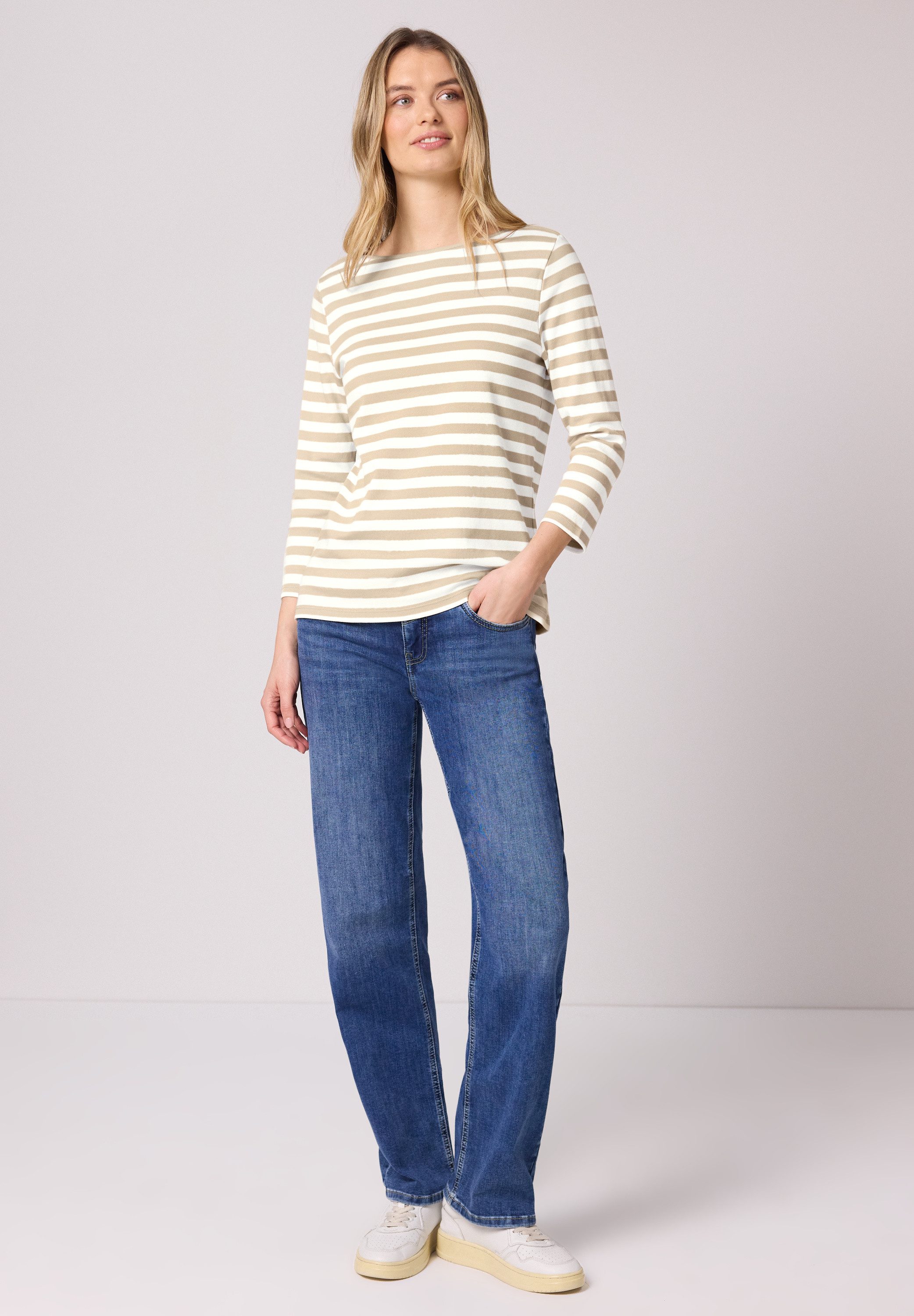 STREET ONE 3/4-Arm-Shirt aus reiner Baumwolle