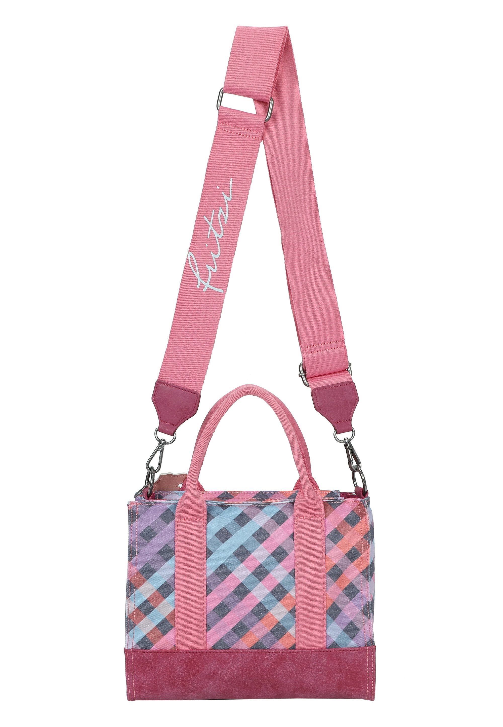 Fritzi aus Preußen Henkeltasche Izzy09 Limited Canvas Autumn Check, mit stylischem Karo-Muster