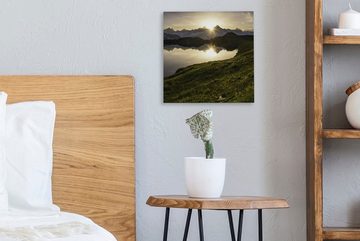 OneMillionCanvasses® Leinwandbild Schweiz - Alpen - Wasser, (1 St), Leinwand Bilder für Wohnzimmer Schlafzimmer