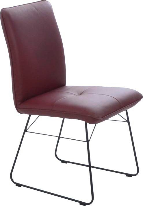 K+W Komfort schwarz, Metall am St), Sitz cabernet (1 in Rücken, Steppung im & Drahtgestell Griff Wohnen Kufenstuhl