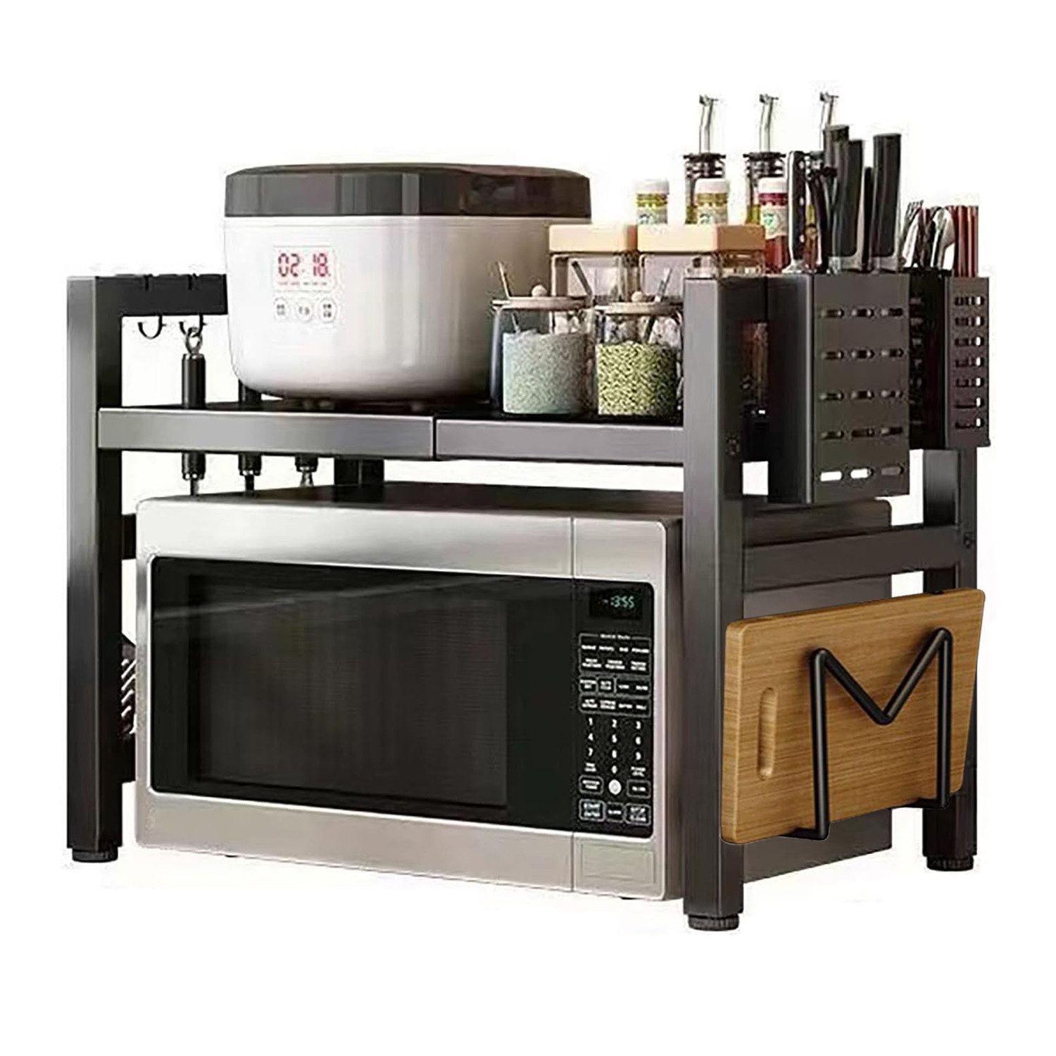 STILVORA Küchenregal Erweiterbares Mikrowellenständer Standregal Gewürzrega günstig online kaufen