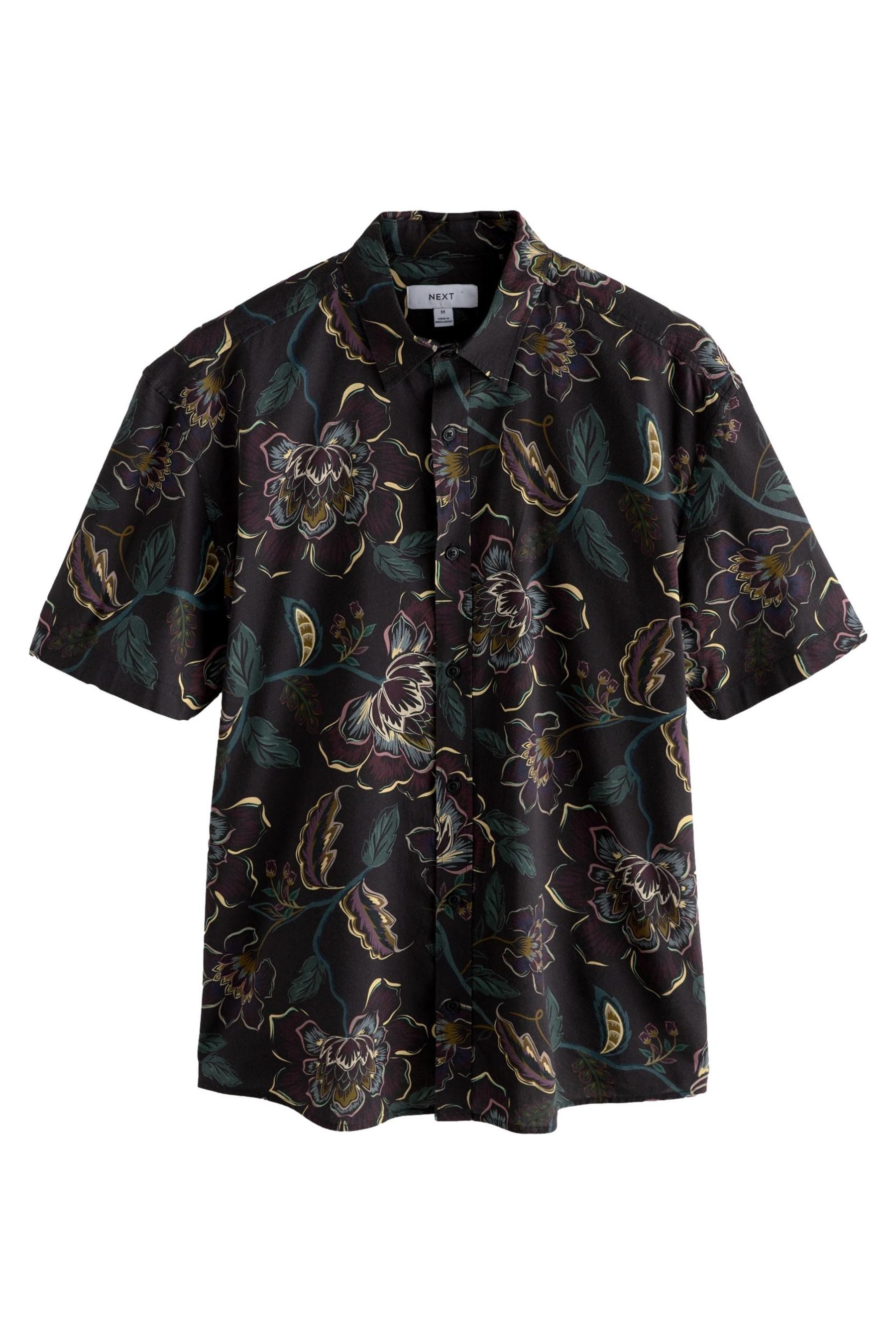 Next Kurzarmhemd Kurzärmeliges Hemd mit floralem Print (1-tlg)