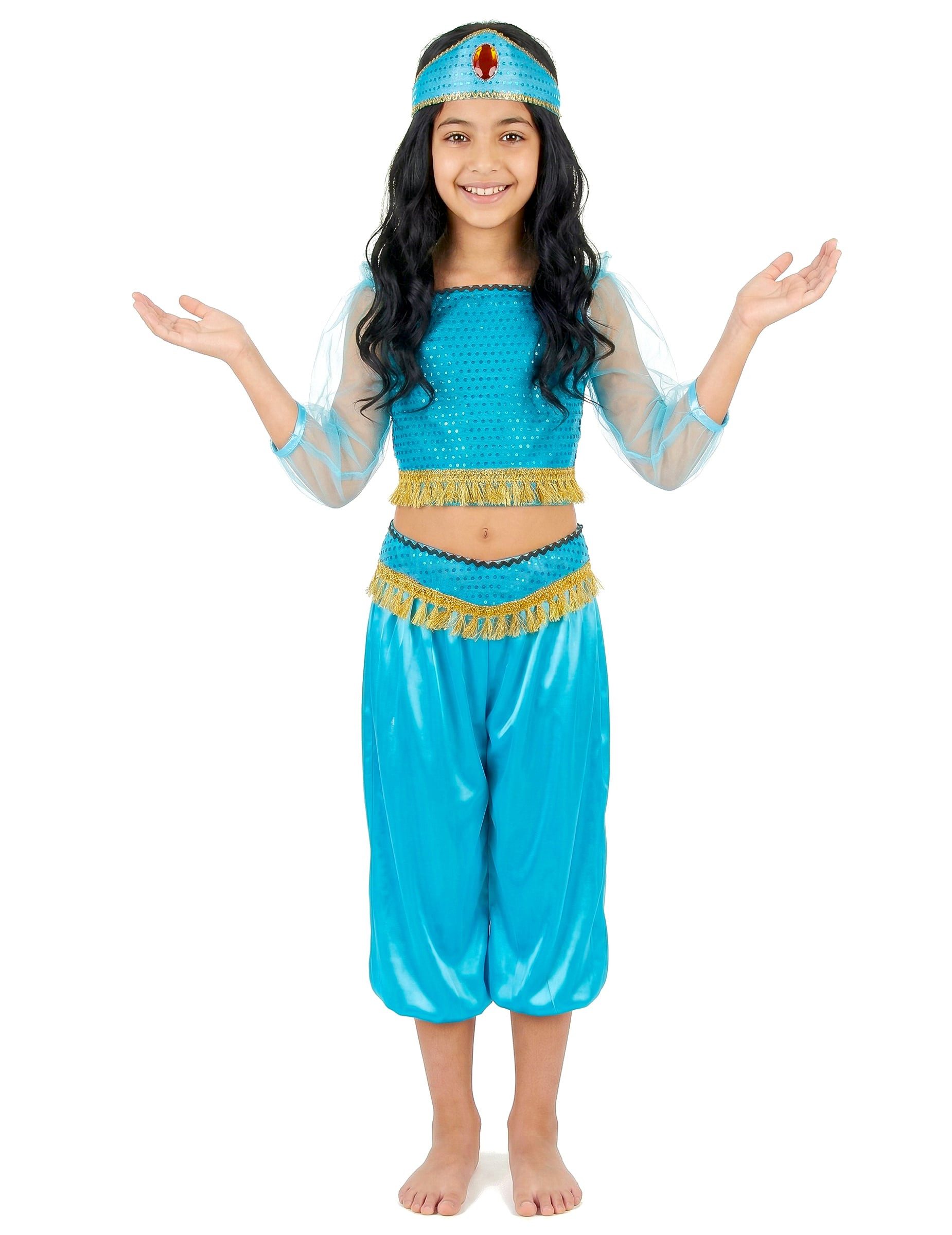 Kostüm Orientalische Bauchtänzerin Kinder-Kostüm türkis-gold