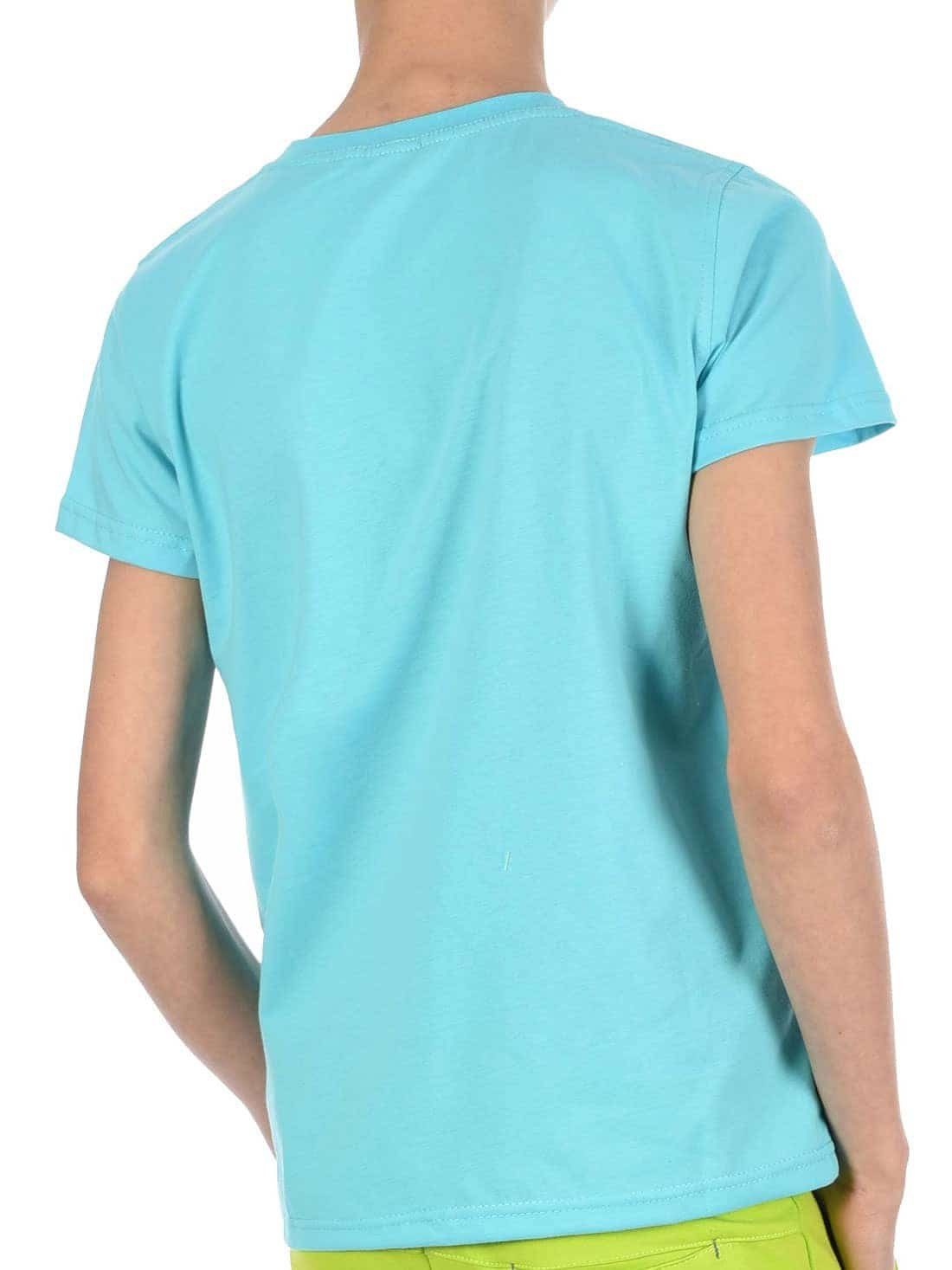 BEZLIT Schriftzug Give T-Shirt casual, (1-tlg) Türkis Never mit mit T-Shirt Up Jungen