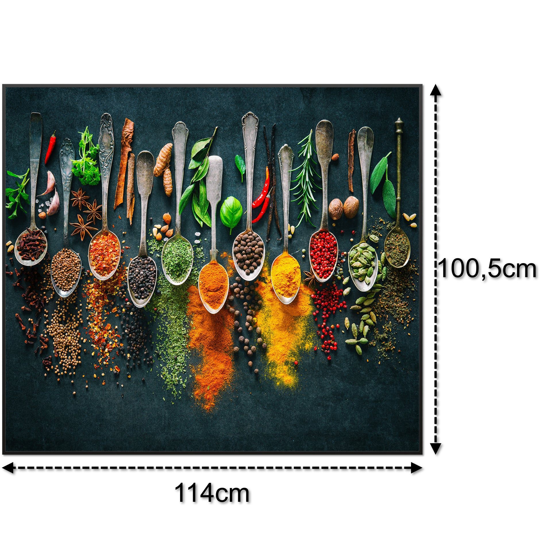 STEINFELD Heizsysteme Infrarotheizung Glas-Bild 1200W, 114x100cm, Made in Germany, 7 Jahre Garantie, mit Thermostat, Schwarz