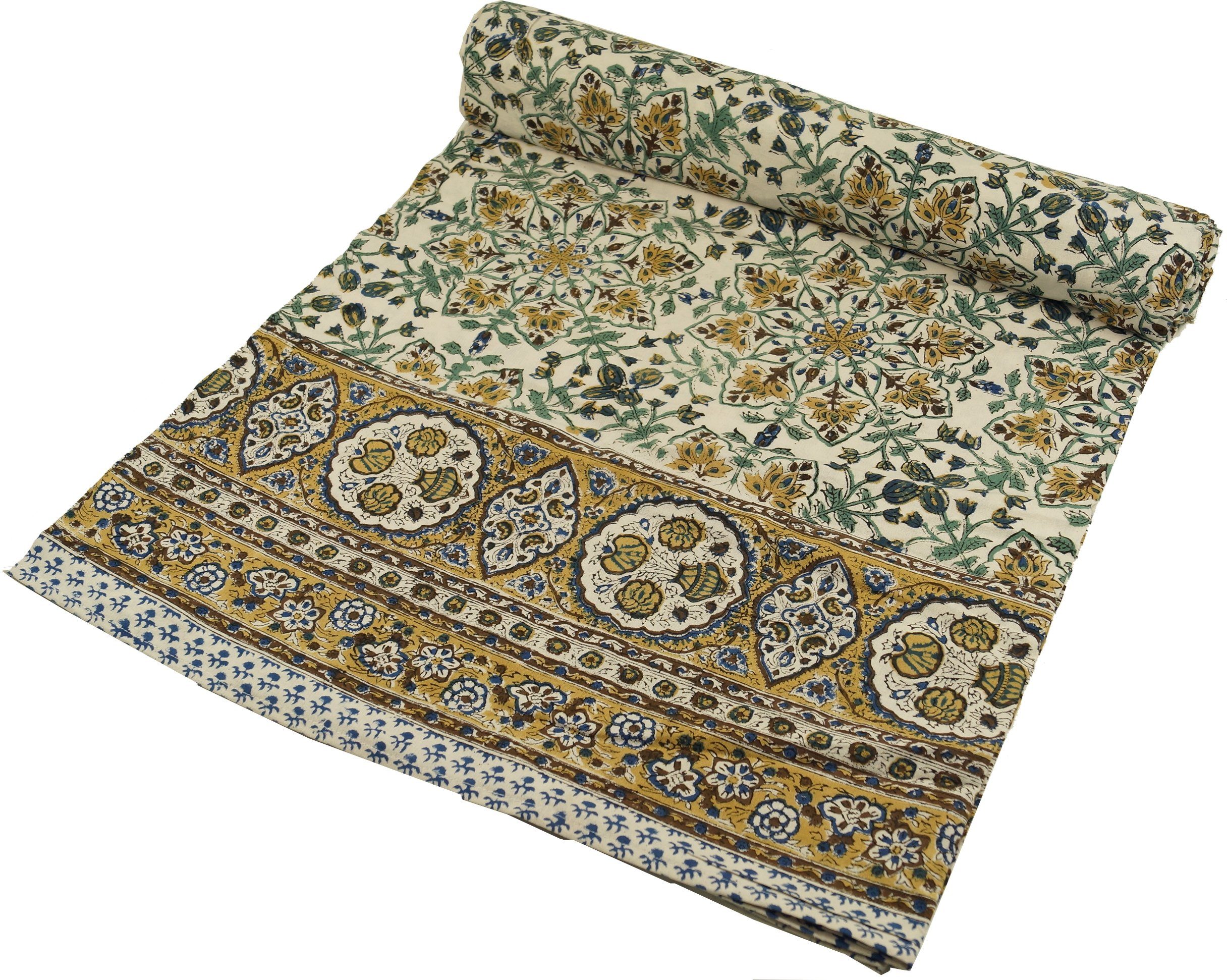 Guru-Shop Tagesdecke Blockdruck Tagesdecke, Bett & Sofaüberwurf,.. günstig online kaufen