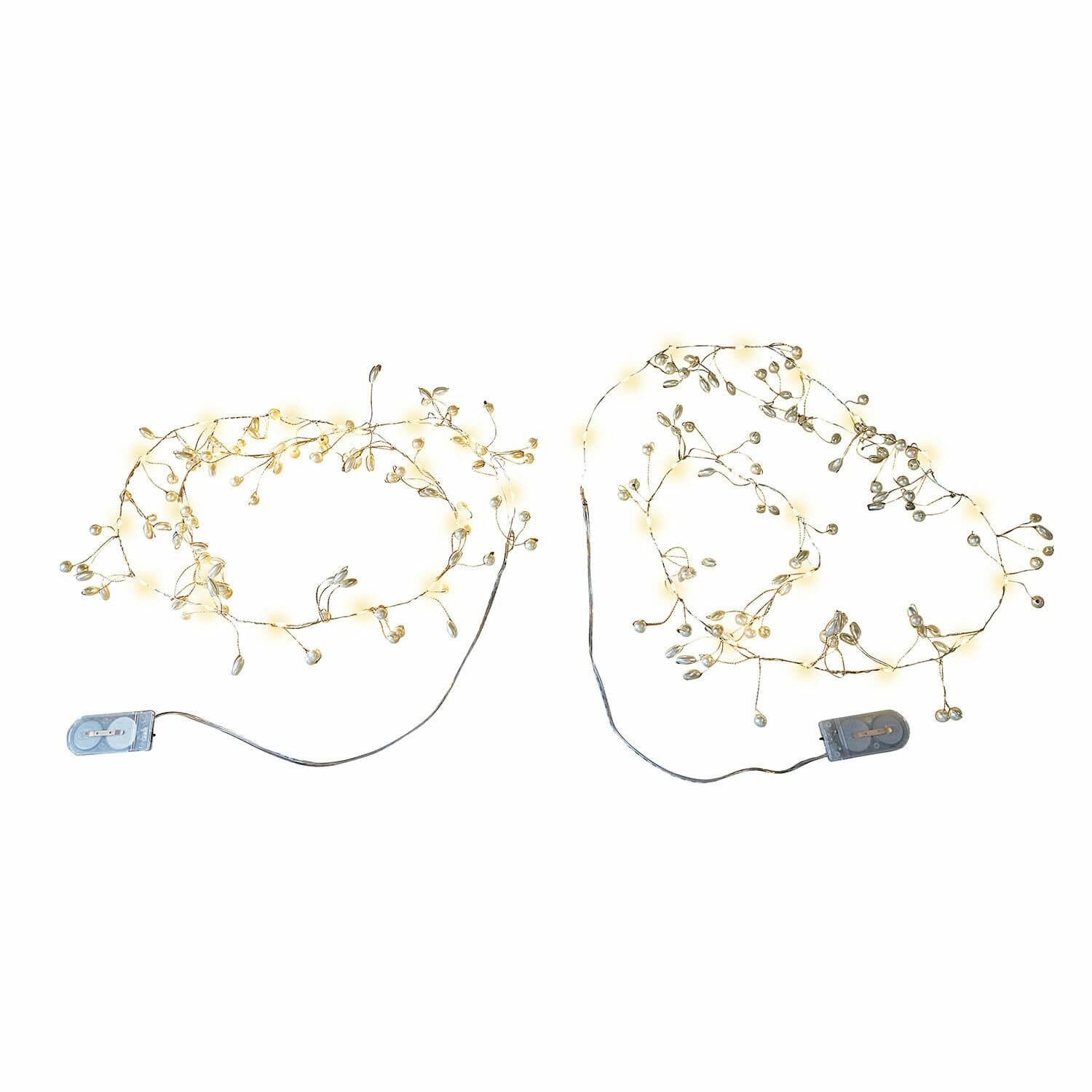 Mirabeau Lichterkette Lichterkette 2er Set Drivale gold/creme, Weihnachten, Winter, Festtage, stilvolles Interieur