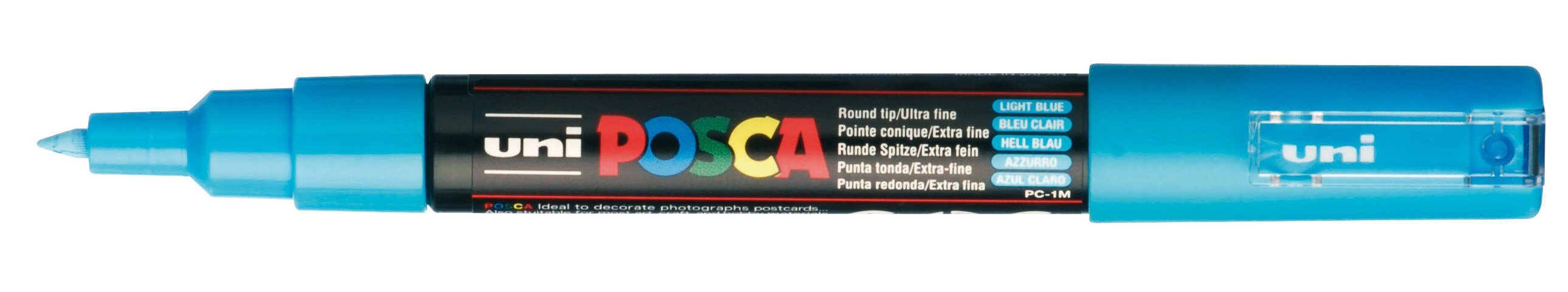 POSCA Marker Marker PC-1MC, Lichtecht, Wasserbasis, Geruchsneutral, Wasserverdünnbar Hellblau