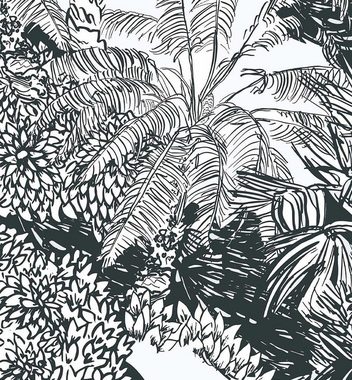 MyMaxxi Dekorationsfolie Türtapete Dschungel Muster Nr. 7 schwarz Türbild Türaufkleber Folie
