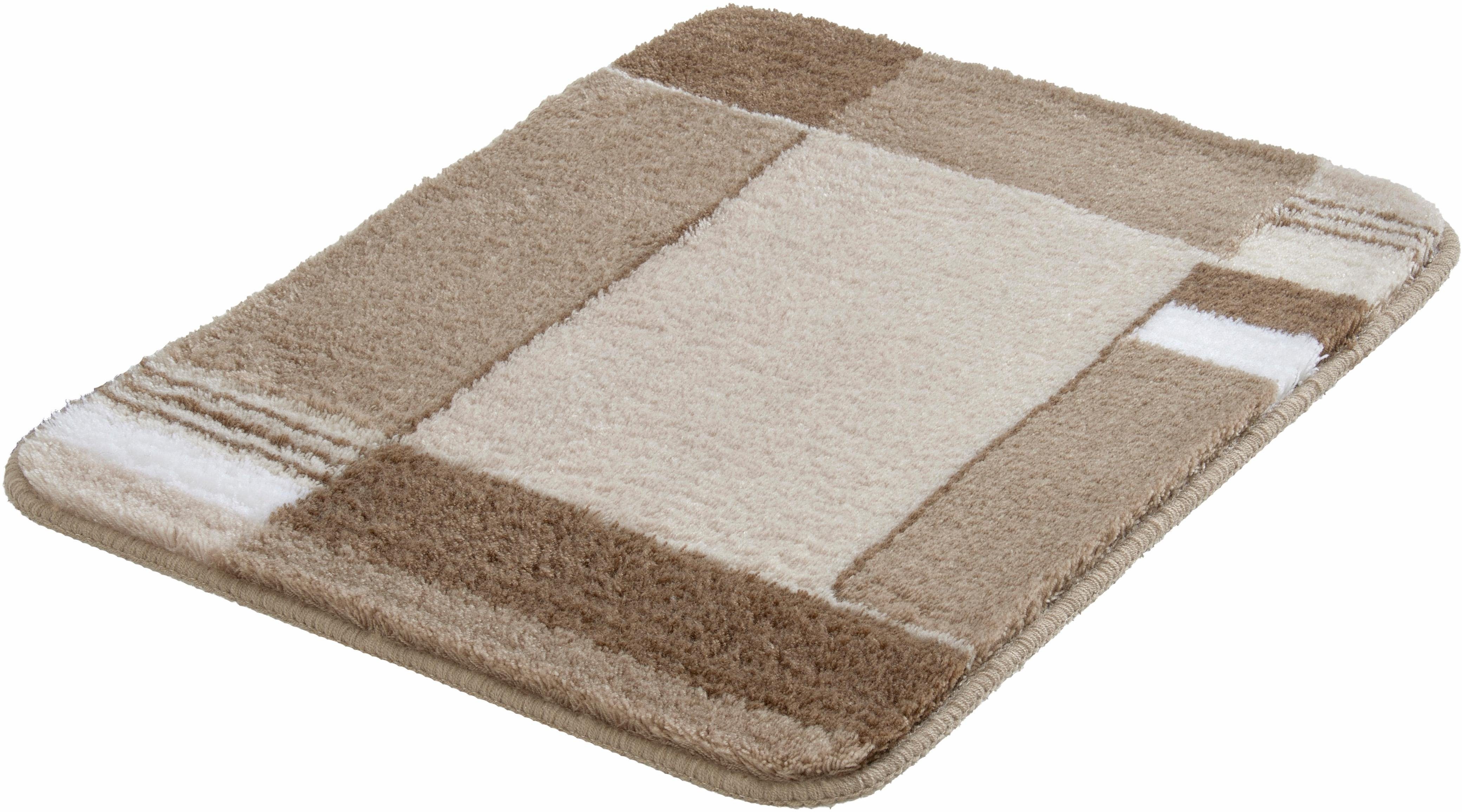 Badematte Padova Kleine Wolke, Höhe modernes taupe beschichtet, fußbodenheizungsgeeignet, mm, Badteppich, rutschhemmend rechteckig, waschbar Design, 20 Kunstfaser