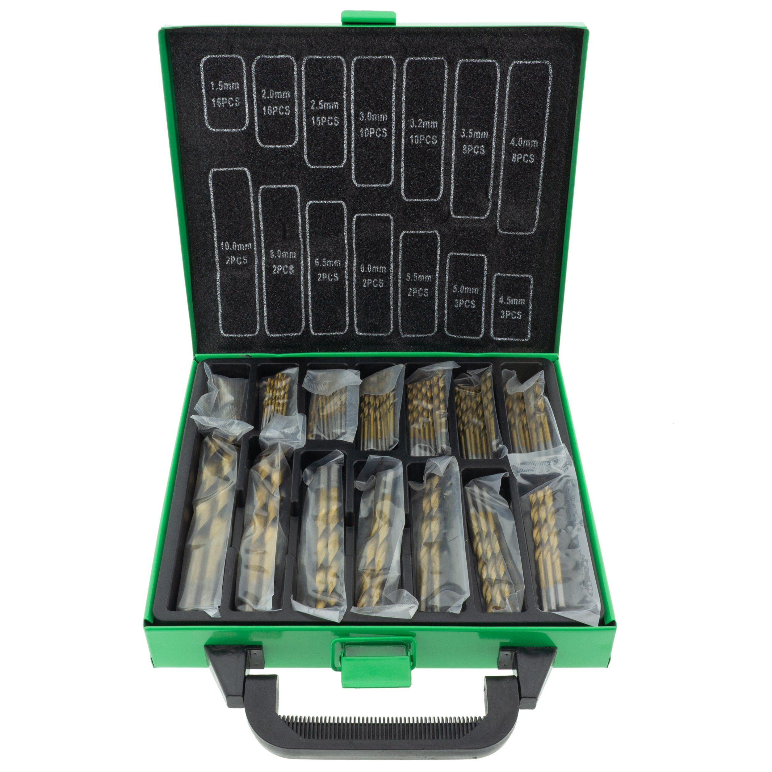 Bohrersatz Premium HSS Spiralbohrer Set 99-tlg. 1,5-10 mm titannitriert DIN 338