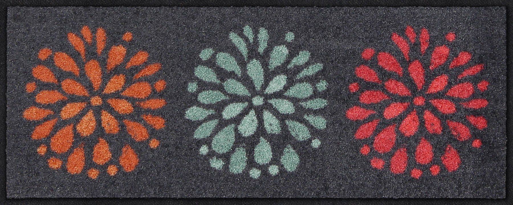 Salonloewe Fußmatte Fußabtreter klein 30x75 Fireworks colourful, Läufer Mini, Höhe: 300 mm