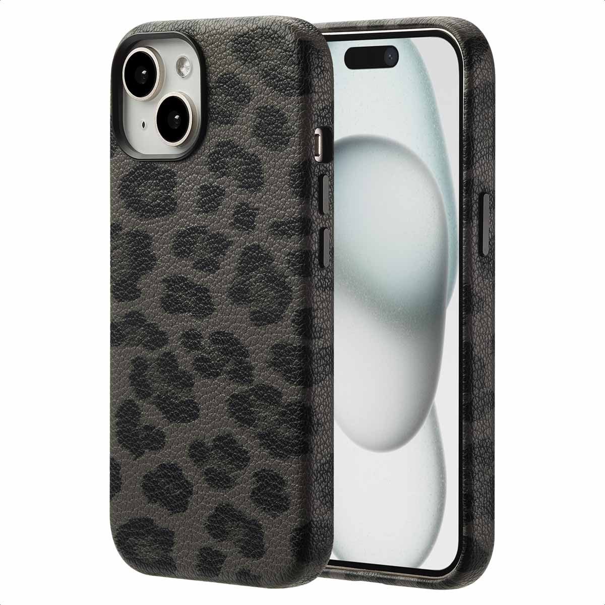 Selencia Backcover Selencia Sabi Backcover Leopardenmuster mit MagSafe Apple iPhone 15 -