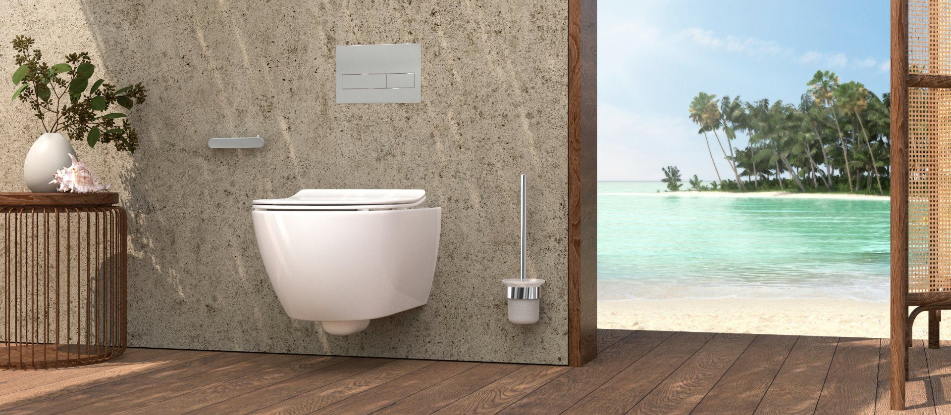 CHRIS Toilettenbürste WC-Bürstengarnitur und Wand Chrom WC-Garnitur Bürstenhalter, BERGEN in Garnitur wandhängend matt Schwarz