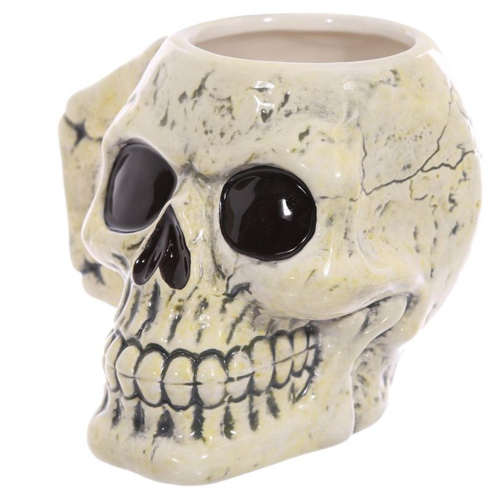Dolomit-Keramik Schädel Uralter Puckator aus geformte Tasse Tasse Totenkopf