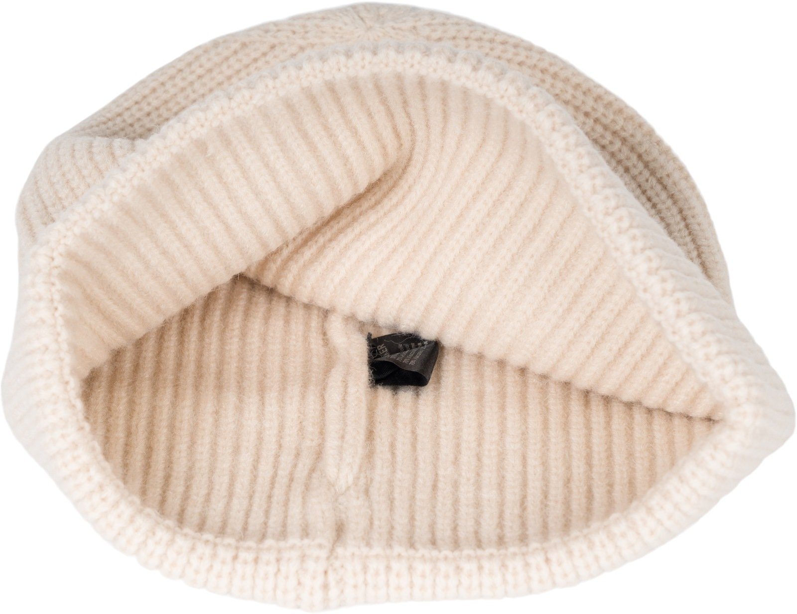 Krempe Beanie Strickmütze Beige mit Mütze styleBREAKER Feinstrick (1-St)