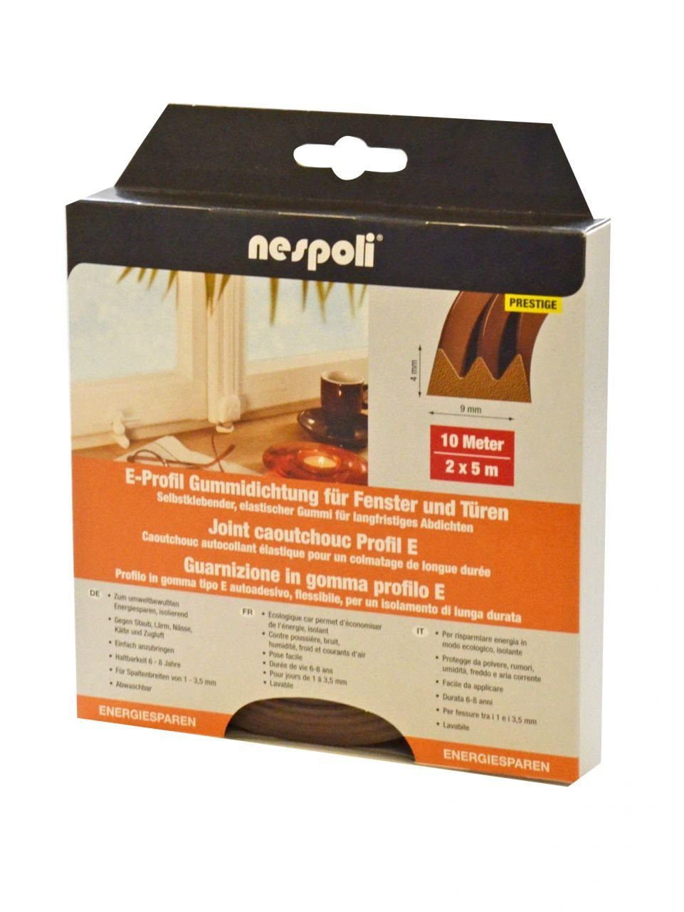 Nespoli Rollladenprofil Nespoli Fenster- und Türdichtung mit E-Profil je 5