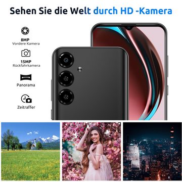 XGODY V50, 4G Quad Core,4 GB RAM+64 GB ROM Smartphone (16,76 cm/6.6 Zoll, 4 GB Speicherplatz, 15 MP Kamera, Face ID, Dual SIM GPS)